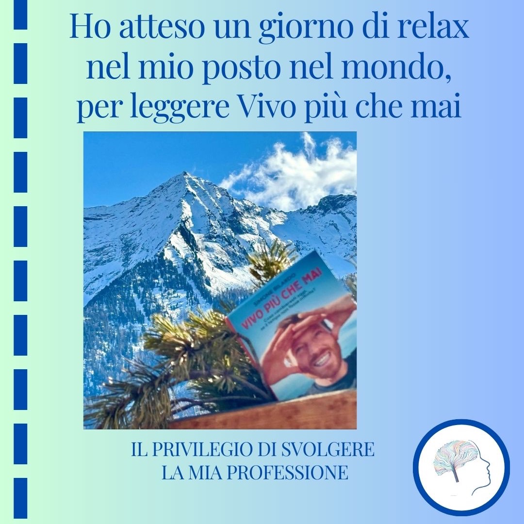 Oggi ho letto Vivo più che mai.
L’ho fatto nel mio posto nel mondo, come terapeuta, ma anche come persona.
Il tempo non è infinito. Per nessuno.
Possiamo però decidere quanta vita metterci dentro, vero @simone.bilardo ? @stefaniarighini_
Psico-oncologa Psicoterapeuta CBT
Responsabile e fondatrice di Comnetomentere #presobene #saluteebenessere #salutementale #psicoterapia #comnetomentere #voglioviverecosí