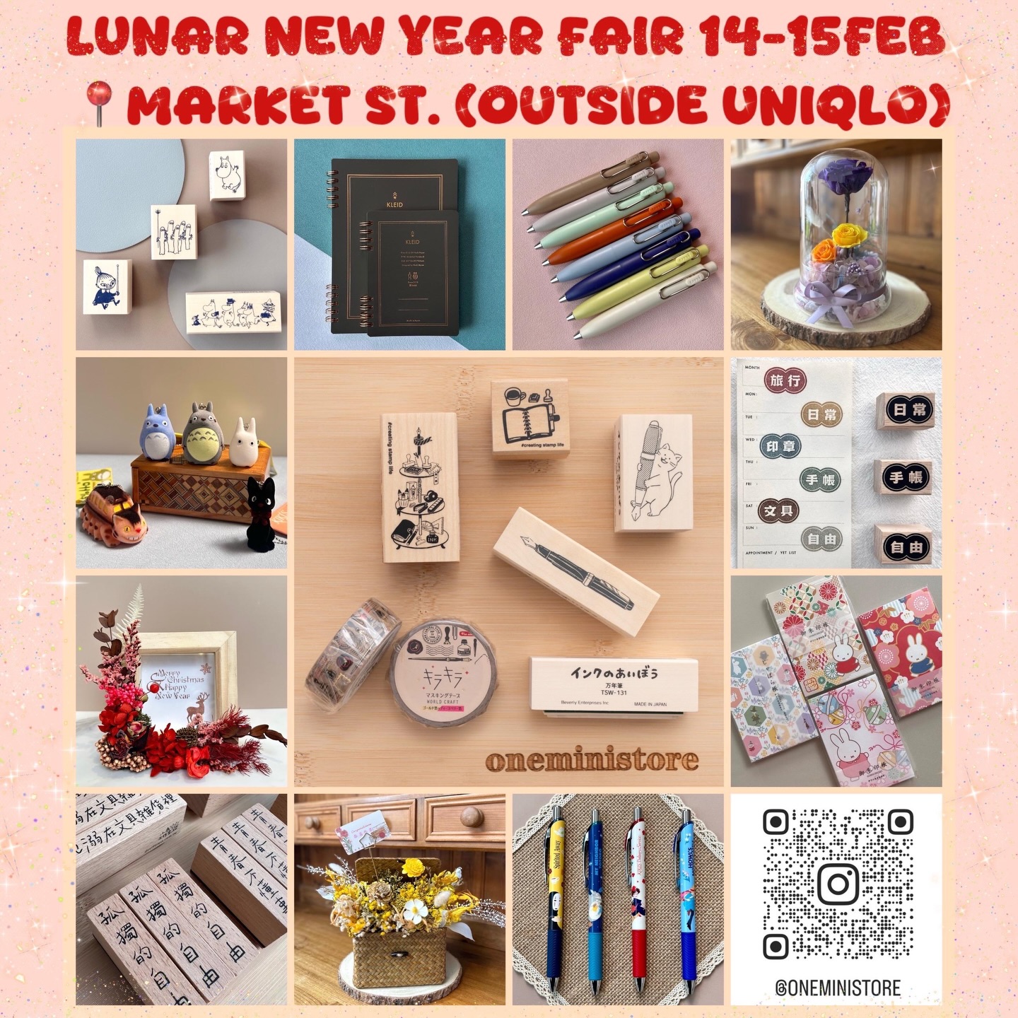 🎏 𝐋𝐮𝐧𝐚𝐫 𝐍𝐞𝐰 𝐘𝐞𝐰𝐫 𝐅𝐚𝐢𝐫和你宵 𝟐𝟎𝟐𝟔🧧
Counting down to the largest Lunar New Year Fair 2026 this Saturday and Sunday! 😍
Welcoming the Year of the Horse, more than 100 stalls of Asian food, handcrafted goods and gifts will gather in the busiest area of Manchester city centre.
𝗼𝗻𝗲𝗺𝗶𝗻𝗶𝘀𝘁𝗼𝗿𝗲 will be located outside Uniqlo on Market Street, facing the Skechers shop. A range of new stationery and small gifts has been prepared especially for this fair. We hope you enjoy one of the most festive celebrations in Hong Kong culture.🧧
Don’t forget to pick up a gift for your loved one for Valentine’s Day! 💌 Limited quantities of preserved flower products will be available on Saturday, and any online flower orders can be collected in person on the same day to save on delivery costs.
We look forward to seeing you soon to enjoy and celebrate the start of the New Year.🥰
@moliuliustore
#oneministore #stationeryshopinuk #LunarNewYearFair #和你宵