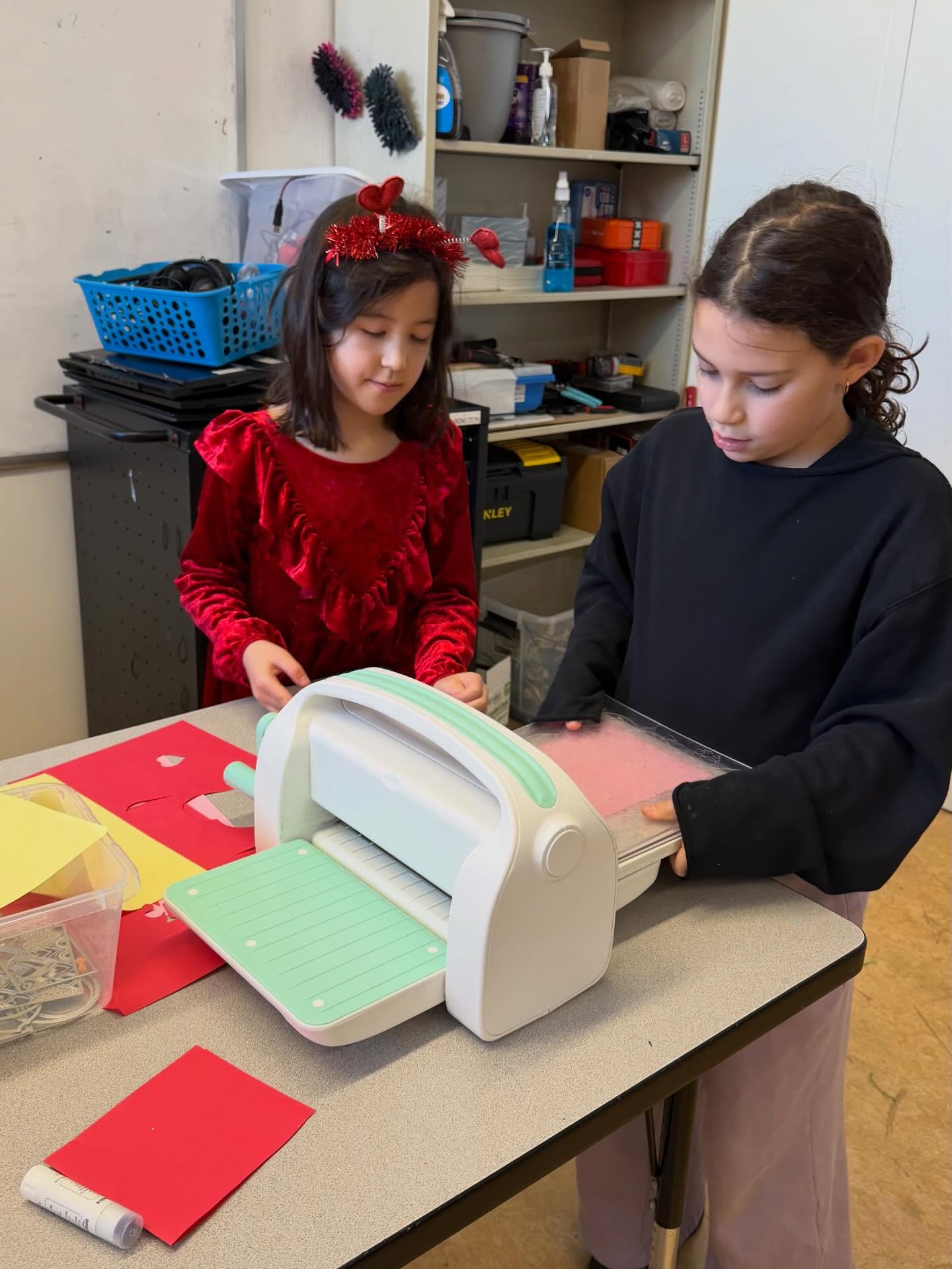 For Valentine’s Day, students exchanged valentines including ones they created on their own through die cutting tools.