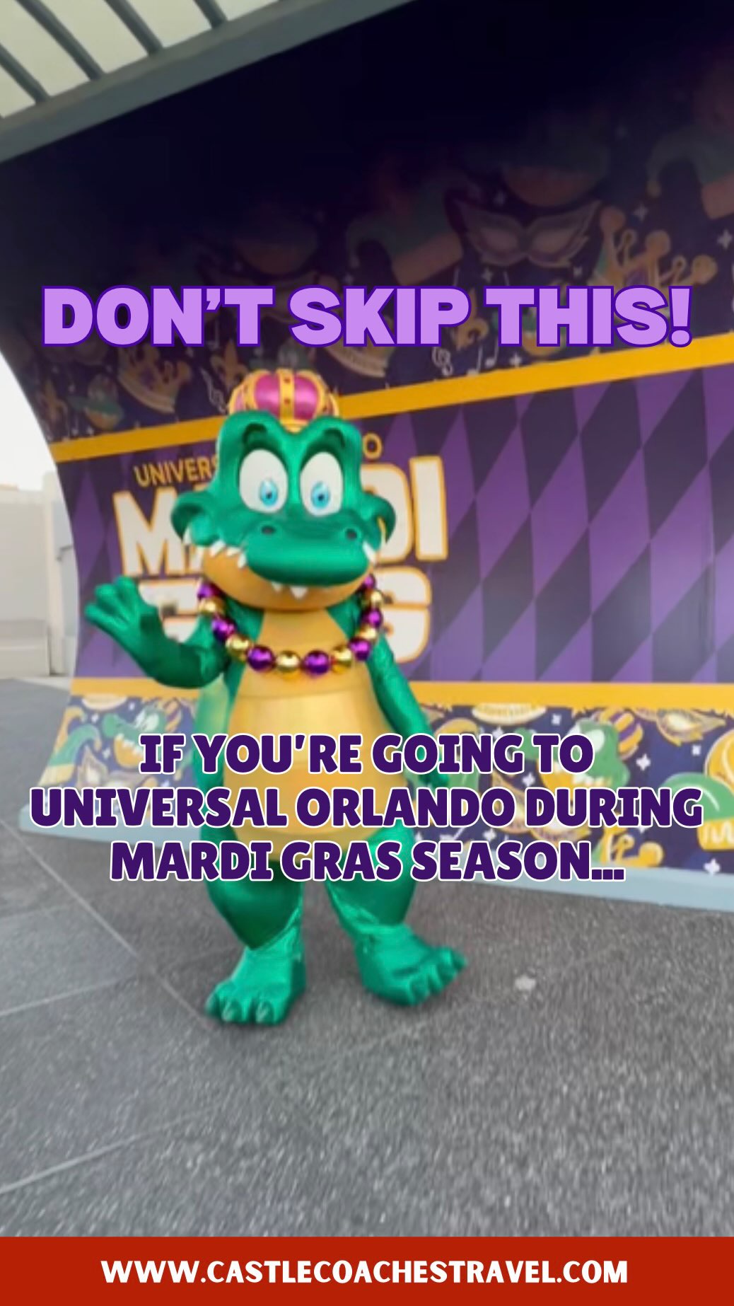 Mardi Gras at Universal Orlando = one of the BEST seasonal events 🎭💜💛💚
We just did the Mardi Gras Float Ride & Dine Experience and it was such a fun add-on.
Here’s how it works:
✨ You get a 3-course meal at a participating restaurant
✨ You get to ride on one of the floats during the Mardi Gras parade — passing out and throwing beads to the crowd
✨ All for one per-person price
Music blasting. Crowds cheering. Total main-character energy.
It’s honestly an incredible value. Universal really knows how to put together add-on experiences that not only elevate your trip — but truly feel worth it.
Going on now through April 4th - even without the Ride & Dine Experience , you still get ALL of this included with your regular Universal theme park ticket:
🎶 Live concerts on select nights
🍤 Food booths throughout the park
📸 Themed photo ops everywhere
🛍️ Exclusive merch in the Tribute Store
🍹 Seasonal drinks & specialty snacks
🎭 The full Mardi Gras parade
⚠️ Dine & Float inventory sells out quickly every year.
It’s not available to book yet for next season, but when you work with Castle Coaches Travel, it’s on our radar the second it drops — and we secure it before it’s gone.
👇🏼 Would YOU ride a parade float and throw beads? YES or NO in the comments and tag the friend you’re bringing with!
.
.
#universalorlandoresort #universalmardigras #universalstudiosflorida #mardigras #orlandofamilyvacation