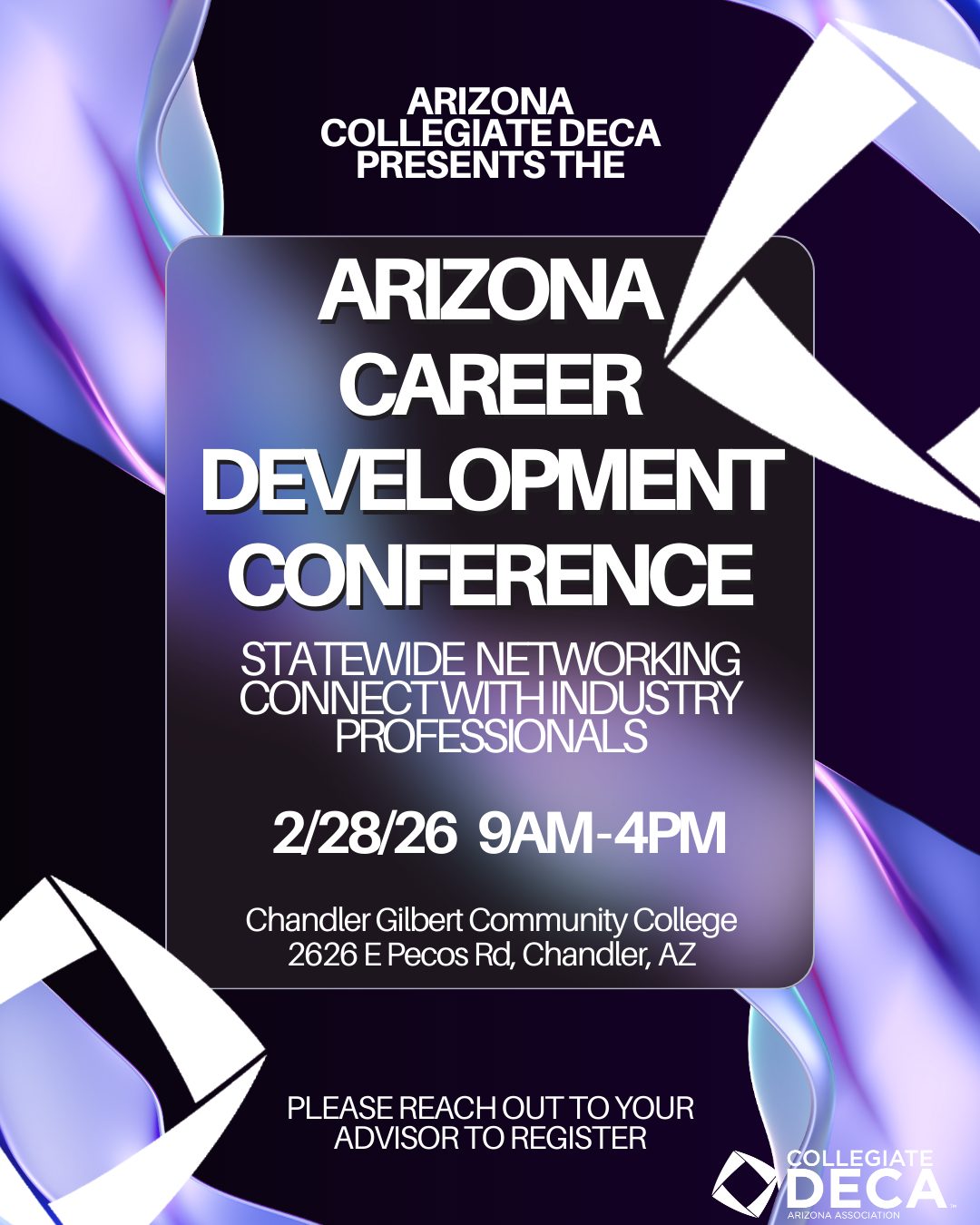 We are counting down the days to ACDC! Don't miss this opportunity to connect with students and professionals state wide! #cdeca #collegiatedeca #azcdeca