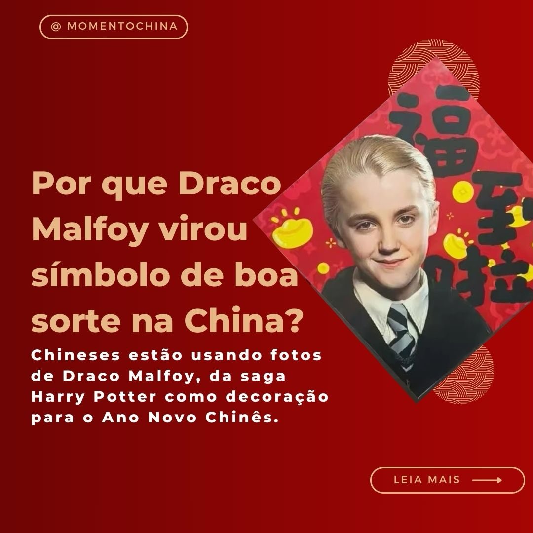 Para os chineses, a sonoridade e significado dos caracteres que compõe um nome é muito importante. Por isso, Draco Malfoy (马尔福) virou símbolo de boa sorte para o Ano do Cavalo. 🐴🇨🇳
#anodocavalo #anonovochines #china #culturachinesa #momentochina