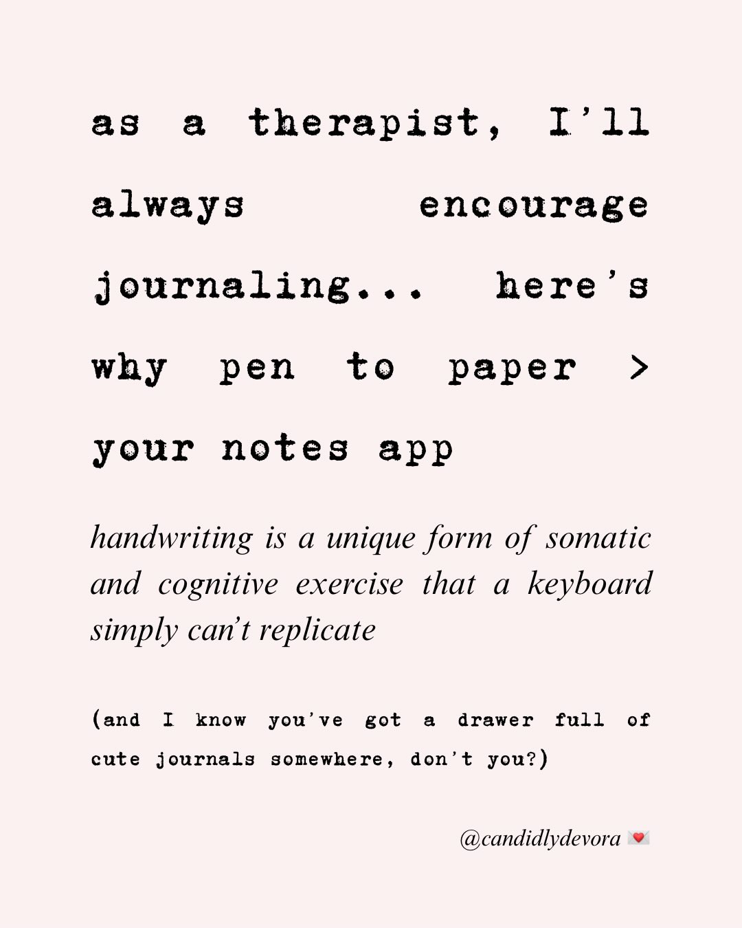 A 2024/2025 synthesis in The Journal of Clinical Medicine (PMC11943480) found that handwriting lights up the brain’s connectivity hubs in a way typing simply can’t. Typing is “shallow” processing; handwriting is “deep” encoding 🧠✨
Handwriting is physical, somatic experience. > When you form a “G” vs. a “T,” your brain has to engage a complex network of motor and sensory loops. You aren’t just “thinking”, you’re physically moving your thoughts onto the page.
+1 once again for “movement is medicine”
https://pmc.ncbi.nlm.nih.gov/articles/PMC11943480/
