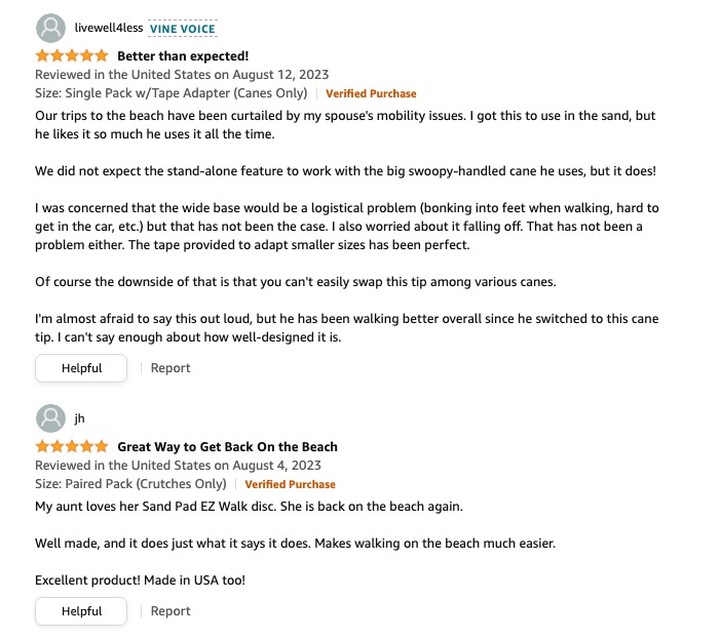 We LOVE our customers and are so happy we can help them enhance their cane and crutch mobility!
http://ezwalkpads.com
#limbloss #amputee #amputeelife #prosthetics #amplife #amputeestrong #prostheticleg #limbdifference #prosthesis #iamadaptive #disabilityawareness #advocacy #mobility #mobilitymatters #mobilitysolutions #mobilitytech #disability #disabilityinclusion #disabilitypridemonth