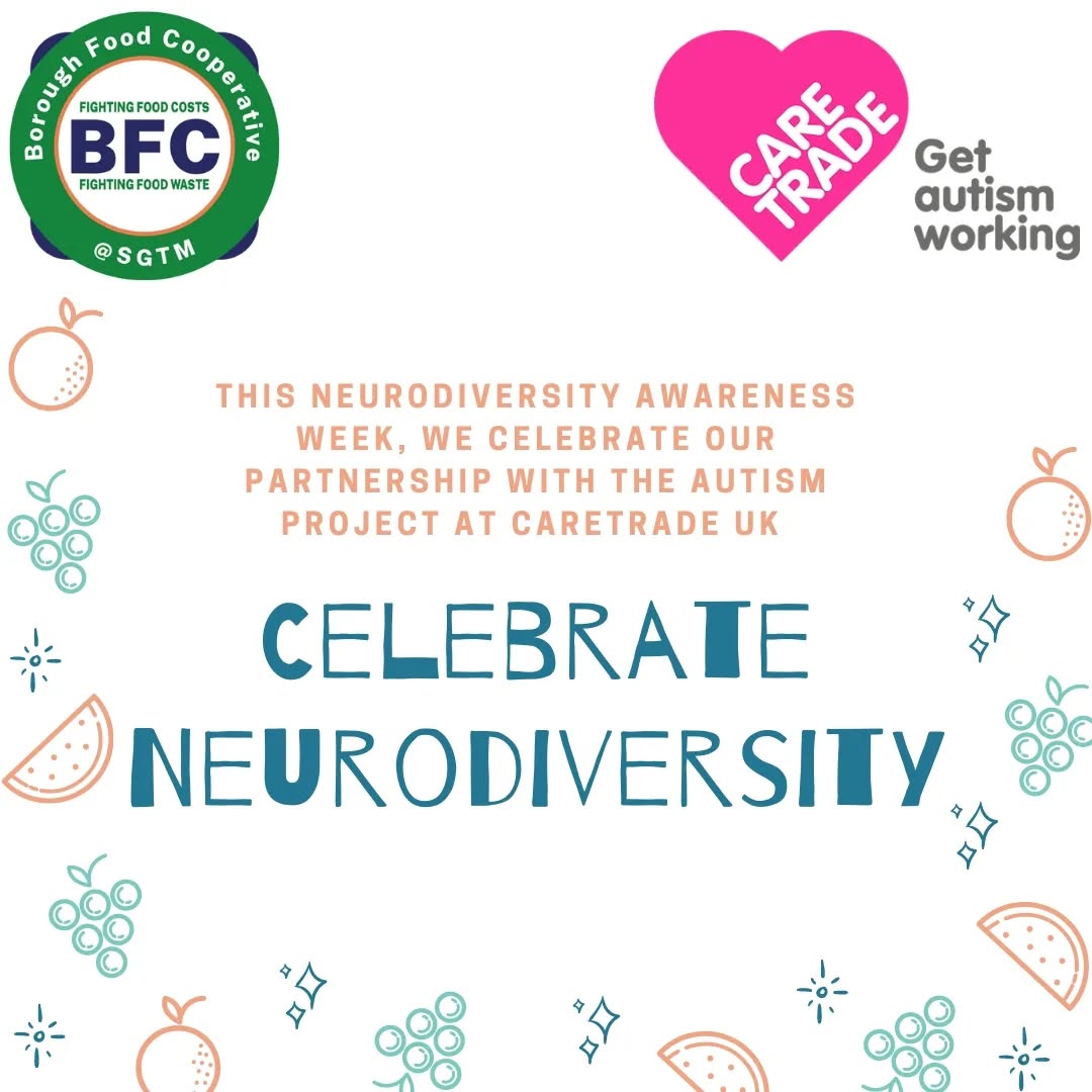 Shout out to all of our neurodiverse volunteers and members! We want to especially celebrate our years-long partnership with The Autism Project @caretrade.uk. We help to support autistic adults to develop their employability skills through this wonderful collaboration.
#caretradeuk #autism #neurodiversity #foodwaste #costoflivingcrisis #wereallinthistogether #community