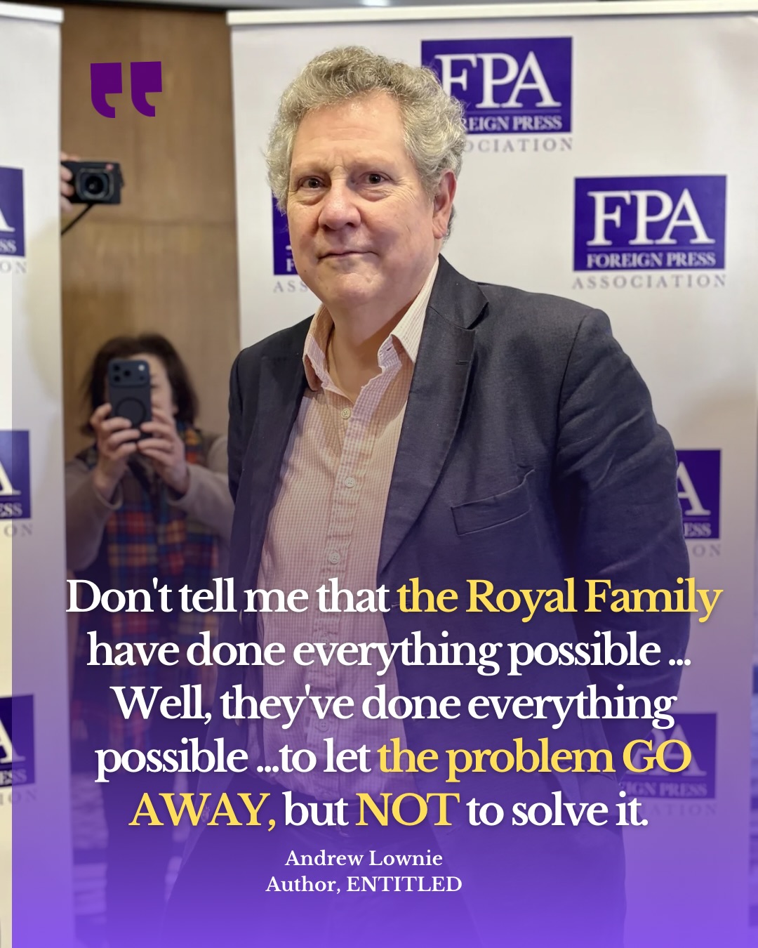 EXPLOSIVE.
Andrew Lownie, author of the revealing biography ‘Entitled: The Rise and Fall of the House of York’ was back at the #FPA!
Only a few months after he discussed with our members the jaw-dropping facts contained in his book, the #epsteinfiles emerged corroborating many of his revelations.
WE ASKED HIM BACK FOR MORE.
And we look forward to the updated and upcoming new version of his book where he will finally be able to include chapters that he could not write back then …
SPOILER: The two princesses #beatrice and #eugenie might start having nightmares now, as this will be not a happy ended fairy tale
#sarahferguson ? Wait to read about that …
We literally mobbed royal historian Lownie who kindly gave as a juicy Q&A moderated by FPA Director @deborah.bonetti, followed by a line up of 1-to-1 with international correspondents who could not ask for better quotes and insights on the most talked about scandal of the decade