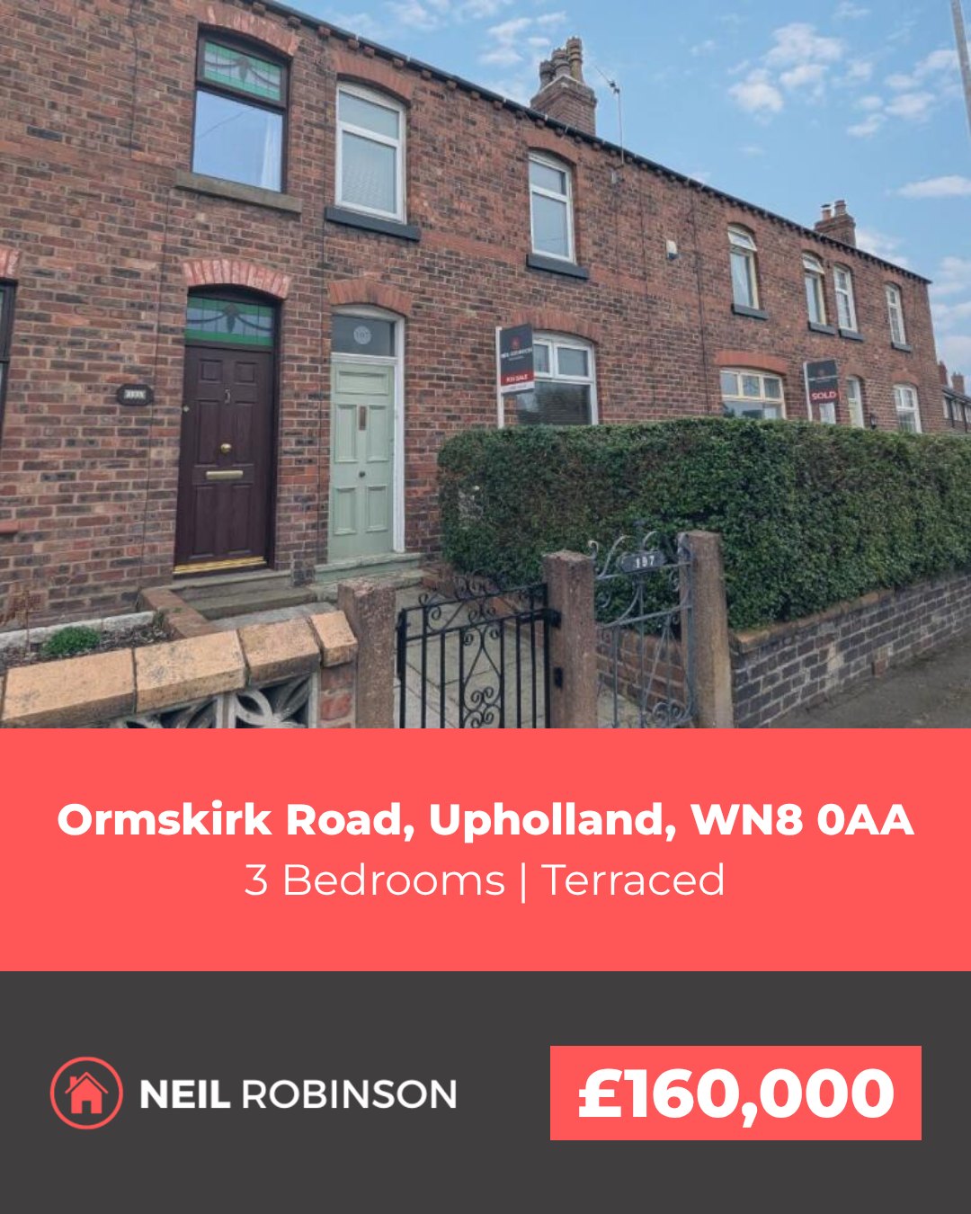 ✨ Featured Property For Sale ✨
📍 Ormskirk Road, Upholland, WN8 0AA
🏠 3 Bedroom, Terraced. Offers Over £160,000
Introducing this charming Victorian-style mid-terraced home on Ormskirk Road, Upholland.
◾ Three well-proportioned bedrooms
◾ Chain-free sale
◾ Spacious front lounge
◾ Separate dining room
◾ Fitted kitchen
◾ Bright sunroom
◾ Family bathroom
◾ Courtyard-style rear garden
◾ Off-road parking to the rear
◾ Popular Upholland location
For more information please visit our website or contact us via:
📍 | Orrell Office
📞 | 01695 355120
🌎 | www.neilrobinson.co.uk
🖥 | https://rightmove.co.uk/properties/167126840#/?channel=RES_BUY