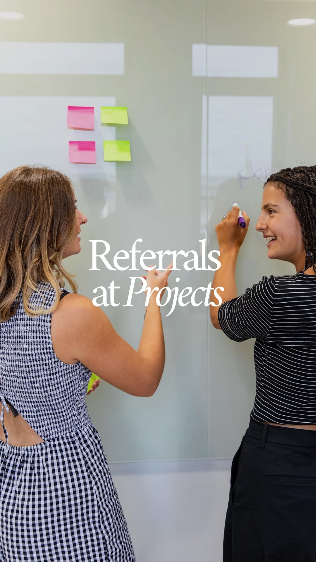 Work is better with a friend, or two.
We’re launching an ongoing referral scheme at Projects ✨ If you refer a friend, you can both get £50 off your first month’s membership, or a £50 voucher from the business of your choice.
More details on our website 💛