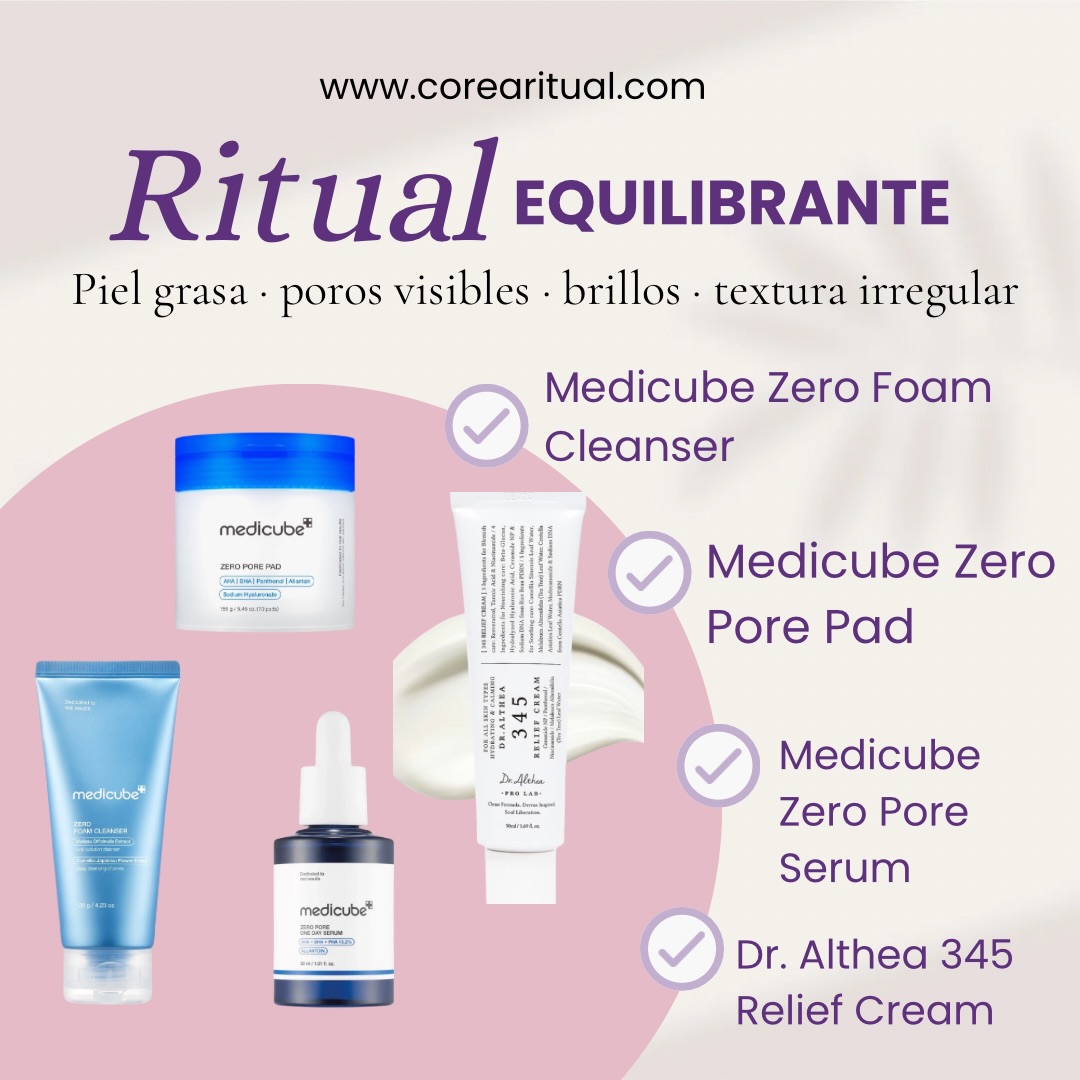 ✨ Ritual EQUILIBRANTE ✨
Piel grasa, poros visibles, brillos y textura irregular.
El skincare coreano ya no trata “problemas sueltos”,
trabaja la piel como un todo 🤍
Este ritual ayuda a equilibrar, afinar textura y mejorar el aspecto de los poros sin agredir la piel.
Menos pasos. Más estrategia. Resultados reales.
Disponible en www.corearitual.com
#skincarecoreano #pielgrasa #poros