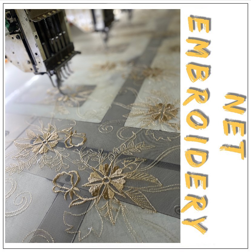 Floral Embroidery Design - Fabric Net 👗 #embroidery #design #fashion #indianwedding #indianwear #designer #fabrics #manufacturer #bajinternational