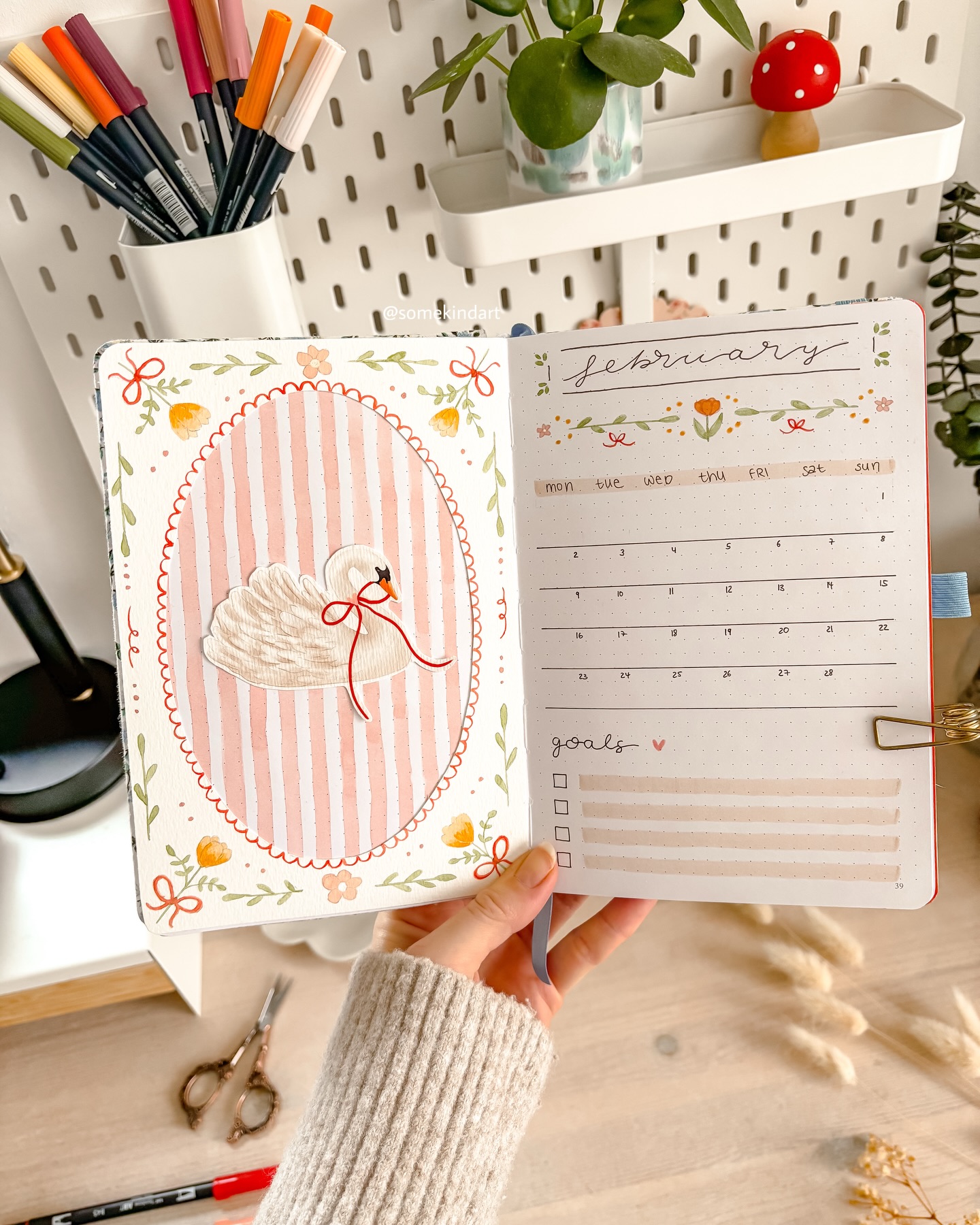 February cover page ✨🦢🎀🌿🗝️
Hello friends and happy cozy Thursday 🥹 This is my February bullet journal cover, inspired by a soft and whimsical Secret Garden theme.
I painted my very first swan in Procreate, printed it out and turned it into the main element of this page…and I honestly fell a little bit in love while creating it 🦢🤍
Everything is playful, floral and carefully crafted, from the handmade frame to the pink, red and beige color palette. I also used my Secret Garden sticker sheet to bring the whole set up together this month🌸
February is also my birthday month, which makes this spread feel even more special to me. I’m really looking forward to everything this month has in store and I hope you all have a beautiful, creative and gentle February as well ✨🤍
#bulletjournalinspiration #procreateillustrationart #journalaesthetic
bullet journal cover february bullet journal procreate illustration swan illustration floral journal doodles aesthetic bullet journal creative journaling planner inspiration