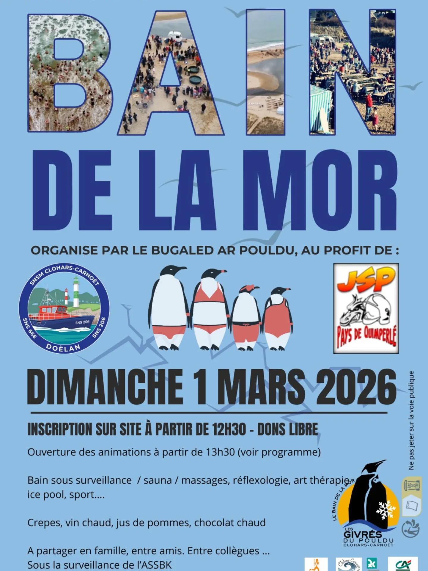 Le Bain de la Mor : un événement à ne pas rater le 1er mars à Bellangenêt avec les Givrés du Pouldu 🌬🥶😁👍🏻
#baindelamor
#bainfroid
#bienêtre
#lesgivrésdupouldu
#lepouldu
#cloharscarnoet
#bellangenet