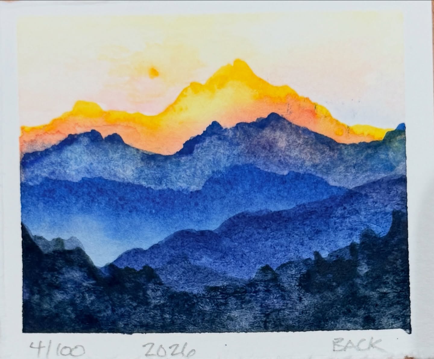Combining the Opus Daily Practice #opusdailypractice with @hellolovelypeople_ ‘s 100 Tiny Paintings - the prompt for yesterday was LIGHT #opusartsupplies #vancityartist #painteveryday #watercolourartist