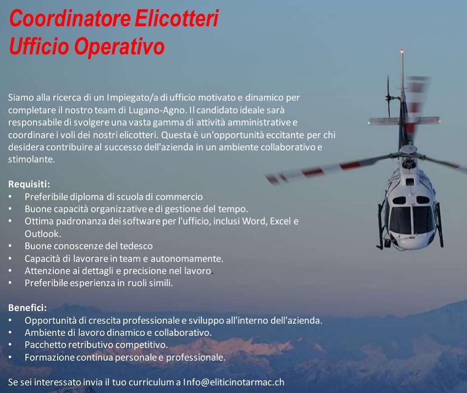 Posizione interessante disponibile🚁🚁