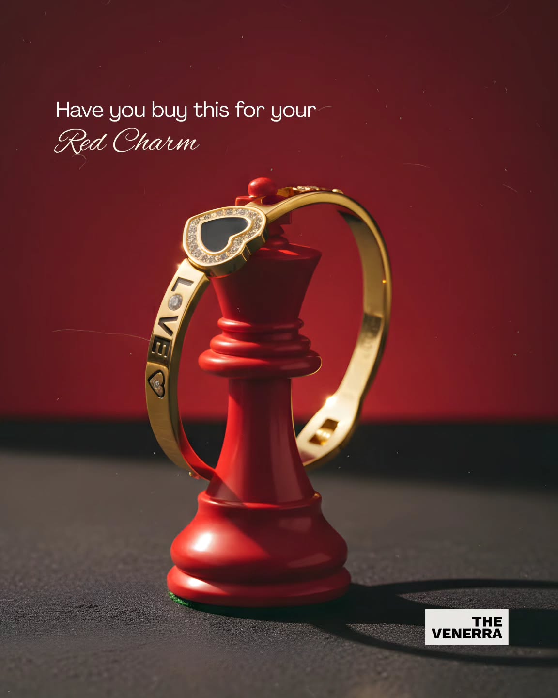 Make your next move a golden one. ✨ This stunning heart-accented "LOVE" bangle is the perfect statement piece for your Red Charm. Elegance isn't just a choice; it's a strategy.
#thevenerraway #goldjewelry #lovebangle #statementjewelry #jewelrylovers