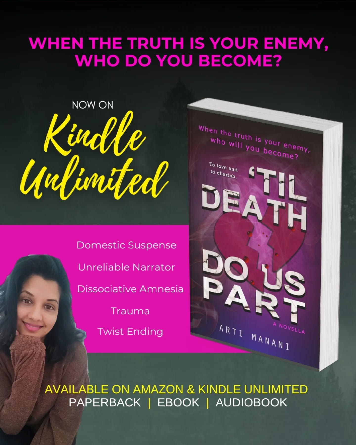 This domestic thriller is now available on Kindle Unlimited.
How fine is the line between right and wrong?
Morally Grey
Unreliable Narrator
Twists
Shocking Ending
Disassociate Amnesia
Secrets
💔🖤