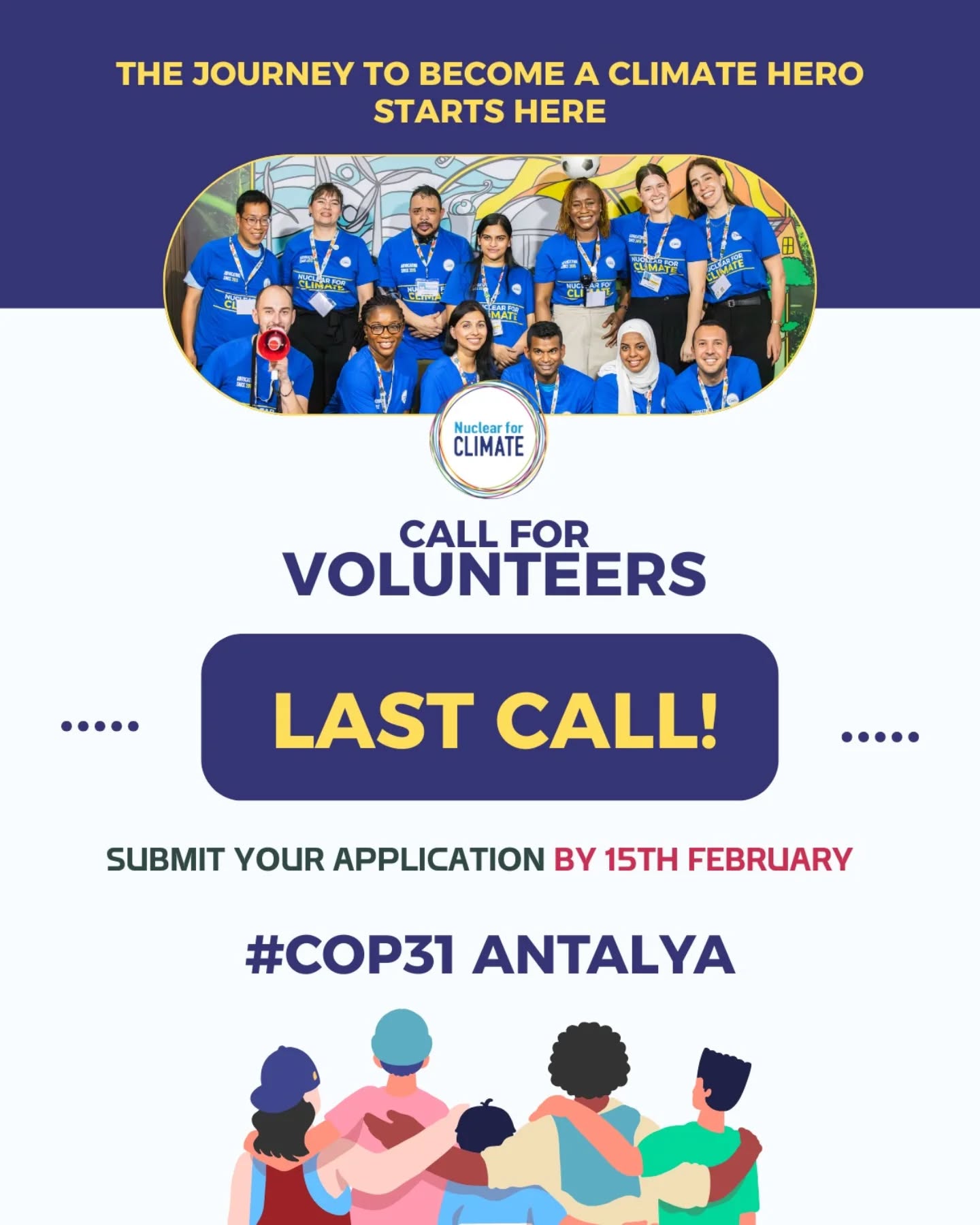 ⏰ Last call to join the Nuclear for Climate team for COP31 📣
🗓️ Tomorrow is the final deadline to apply to the Nuclear for Climate Call for Volunteers.
🤝 We’re looking for motivated people from around the world to join our international teams and contribute to climate action on the road to #COP31 in Antalya 🇹🇷 — from policy and communications to events, logistics, finance, and delegation support.
If you’ve been thinking about applying, this is your moment.
📅 Applications close tomorrow – 15 February
👉 Apply now: link in bio
Join an international initiative working to support climate action and low-carbon solutions — and be part of the team delivering Nuclear for Climate at COP31.
❓ Questions? Send us a DM!
#Nuclear4Climate #ClimateAction #TogetherIsBetter #NetZeroNeedsNuclear