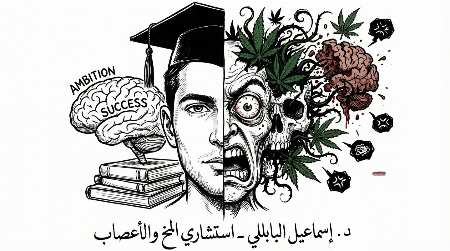 الطالب العبقري اللي رجع من البعثة.. شخصا آخر! ✈️💔
فيصل شاب سعودي ذكي، مبتعث لدراسة الماجستير.
كان مثالا للاتزان. زارني أهله في العيادة وهم في حالة انهيار.
فيصل صار يشك في كل أحد، يقفل الأبواب، ويقول إن فيه "أجهزة تنصت" في المكيف، ويسمع أصوات تسبّه
بعد الحديث معه بصعوبة، اكتشفنا "رأس الخيط"
فيصل بدأ يستخدم الحشيش (Marijuana) هناك بحجة "توسيع الصدر" وتخفيف الضغط الدراسي، ولانه مثل ما يقولون "عادي ما يسوي مشاكل" وكان يستخدم أنواع عالية التركيز (High-potency THC) المنتشرة الآن
التشخيص كان: "ذهان ناتج عن الحشيش" (Cannabis-induced Psychotic Disorder)
حولته لعيادة الطب النفسي بعد عمل حميع الفحوصات والتأكد أن ما عنده أي شيء عضوي
الدراسات تقول إن استخدام الحشيش، خصوصاً في سن الشباب، يرفع خطر الإصابة بالفصام أضعافاً مضاعفة، خاصة لو كان فيه استعداد وراثي بسيط ما كان ظاهر.
للأسف في حالة فيصل، المادة الفعالة لعبت في "دوبامين" المخ وحولته من طالب طموح إلى مريض يحتاج علاج طويل الأمد بمضادات الذهان
يا شبابنا، الغربة صعبة، لكن لا تخلي "سيجارة" تسرق مستقبلك وعقلك.
فيصل يتعالج الآن، وبإذن الله يرجع، لكن الثمن كان غالي جداً من وقته وصحته.