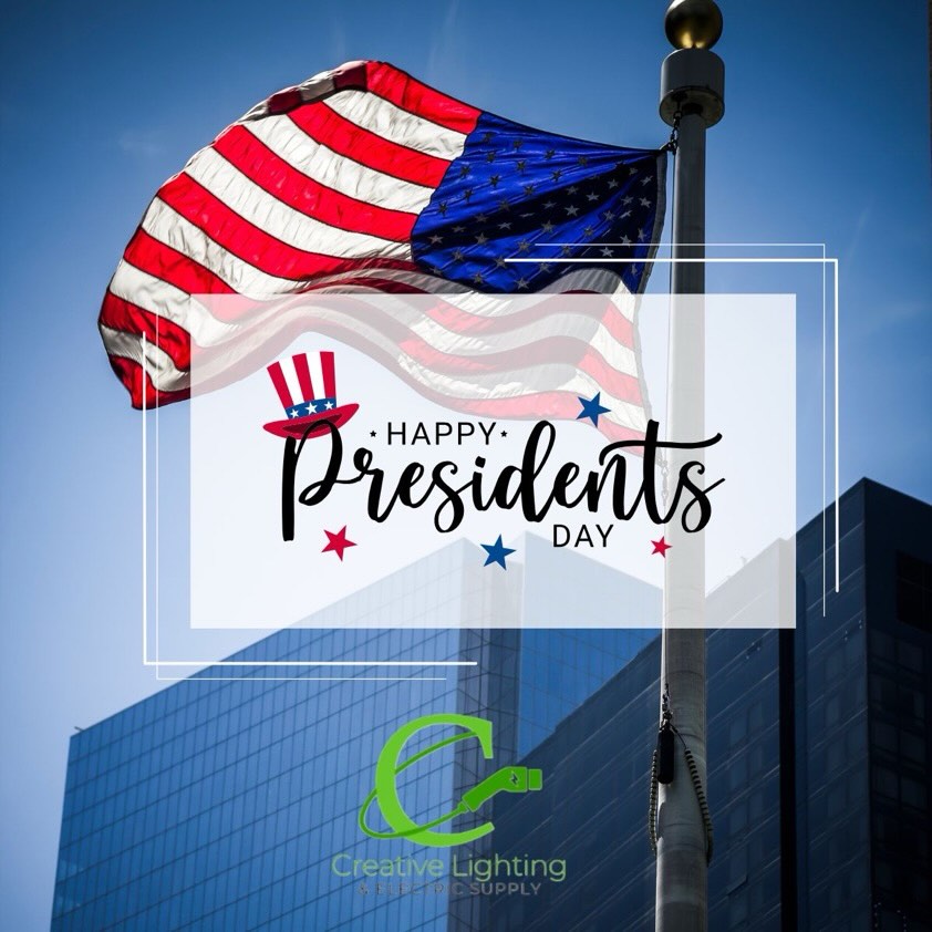 Happy Presidents’ Day from Creative Lighting & Electric Supply
Today we recognize the leadership and vision that built our nation. We’re proud to support America’s communities with reliable electrical solutions, innovative lighting, and the infrastructure that powers progress.
Wishing everyone a safe and enjoyable holiday.
#PresidentsDay #PoweringAmerica #ElectricalSupply #CreativeLighting