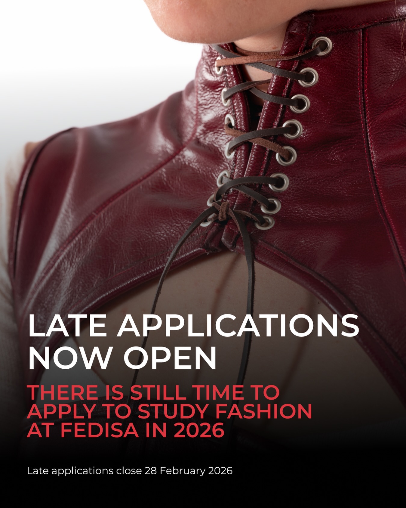 Missed out on applying for 2026? We heard you.
Late applications are now open, and thereās still time to secure your place at FEDISA Fashion School.
Applications close 28 February 2026.
Apply online: www.fedisa.co.za
FEDISA Fashion Professionals, Made of More.