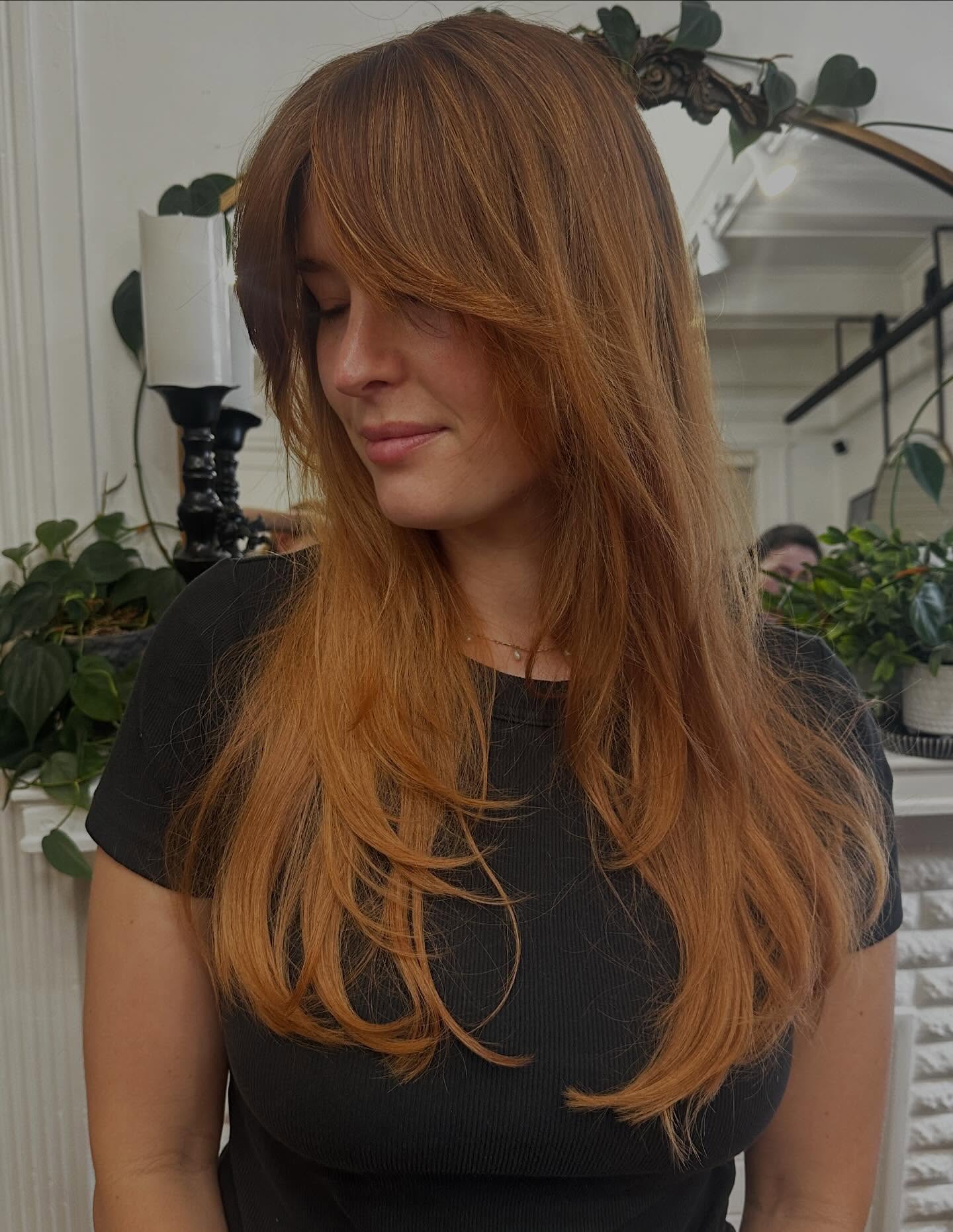 You’d never know she’s not a natural ginger ☺️ Highlighted and glossed with @goldwellus