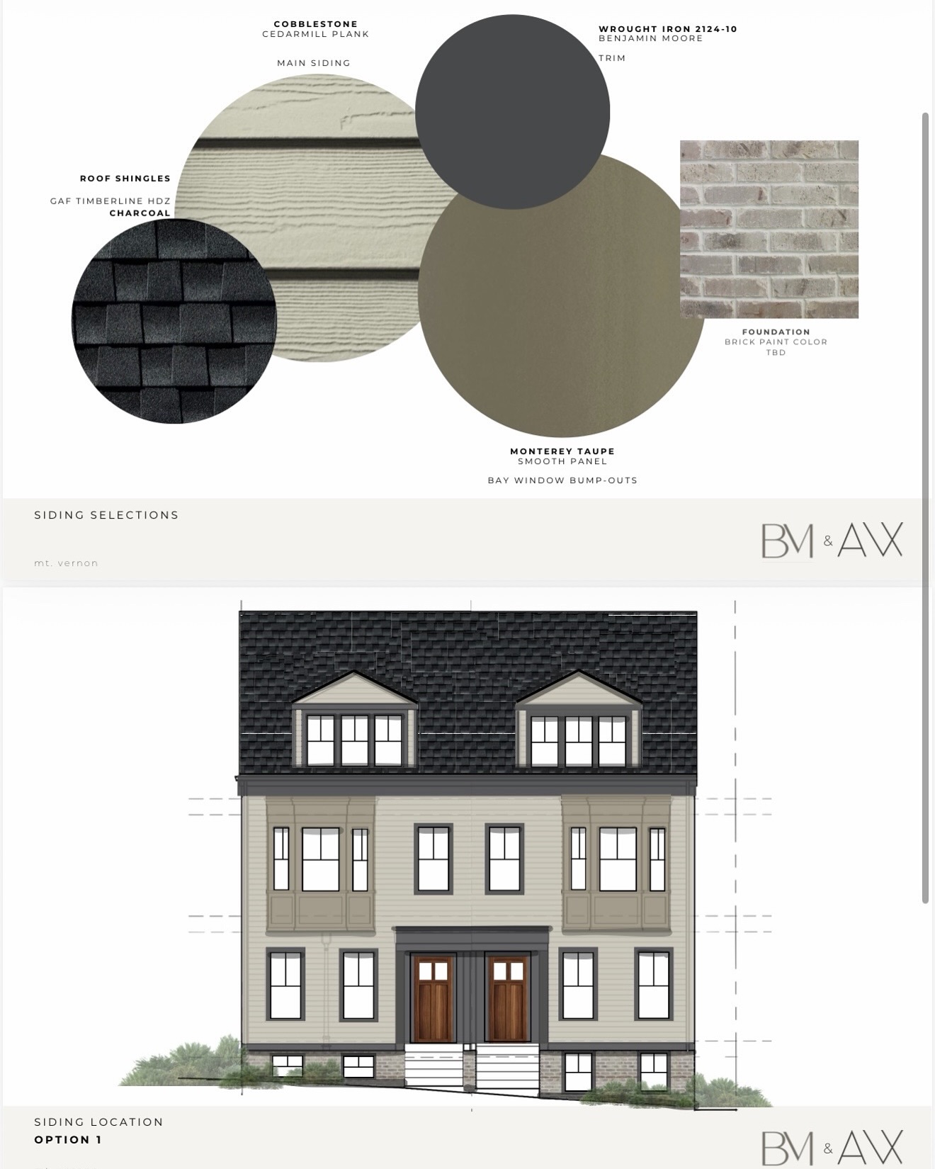 Vote your favorite siding option! Do you love #1, muted and subtle or #2, bold and makes a statement!? ✨🙌🏻
#interiordesign #exteriorsiding #jameshardie #transitionaldesign