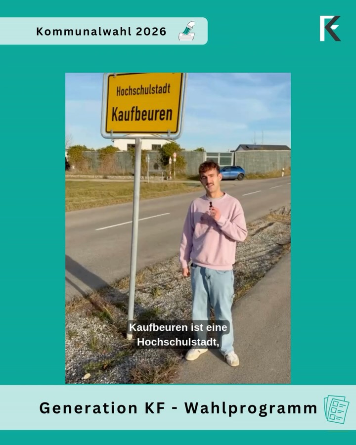 Ein starker Hochschulstandort stärkt unsere ganze Stadt.
Mehr Studienplätze bedeuten mehr junge Menschen, mehr Ideen und mehr Zukunft für Kaufbeuren. 💛
#generationkf #generationkfwahlprogramm #generationkfwahlkampf #generationkfkommunal2026 #kaufbeuren