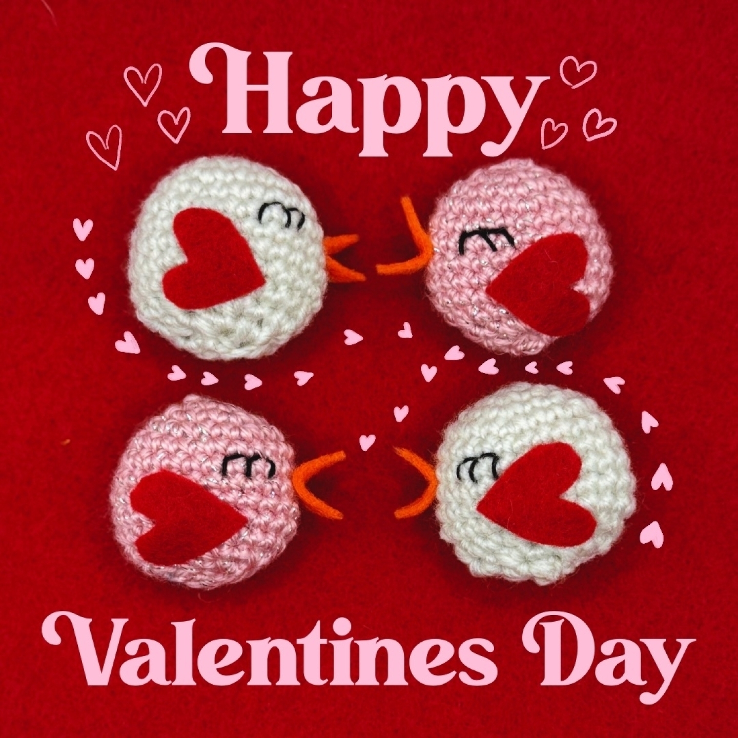 Happy Valentine's Day! Sending out positive vibes to everyone who sees this post 💞
*
*
*
*
*
#womanownedbusiness #shopsmallbusiness #giftforher #christmasgift #handmadegifts #crochetgift #handmade #pink #crochetbirds #heart #red #valentinesday #valentinesdaydiy #minicrochet #lovebird #hearts #love #valentinesdaydecor