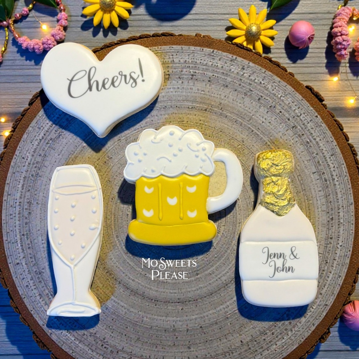 Congratulations Jenn and John! Cheers to many years! #wedding #weddingcookies #decoratedsugarcookies #douglassvillepa #cookiesofinstagram