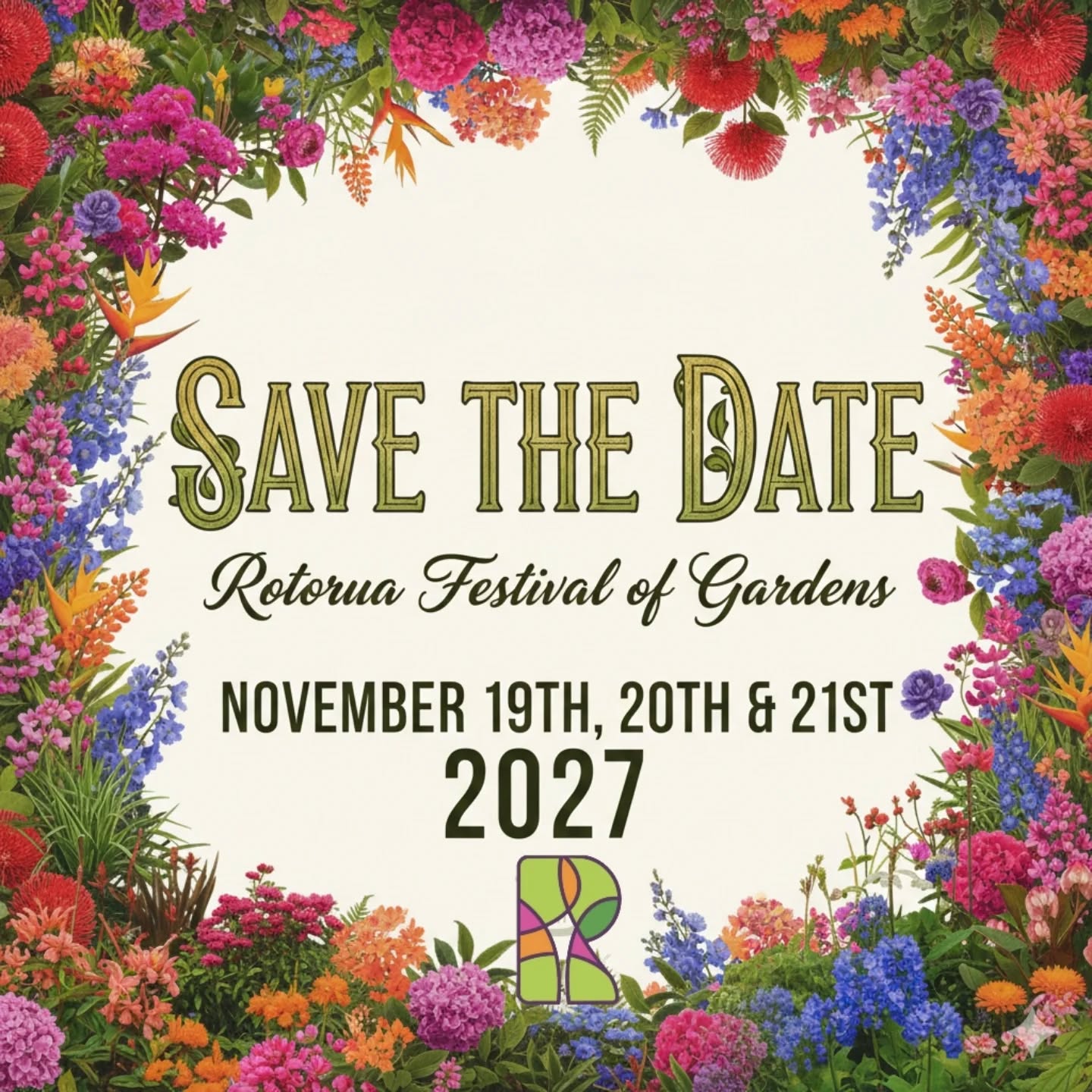 The date is set for our 2027 Rotorua Festival of Gardens - November 19th, 20th & 21st 2027, Mark it in your calendars, alternately you can sign up to recieve our newsletters via our website and you will be updated on ticket sales and important dates 🐝🌸