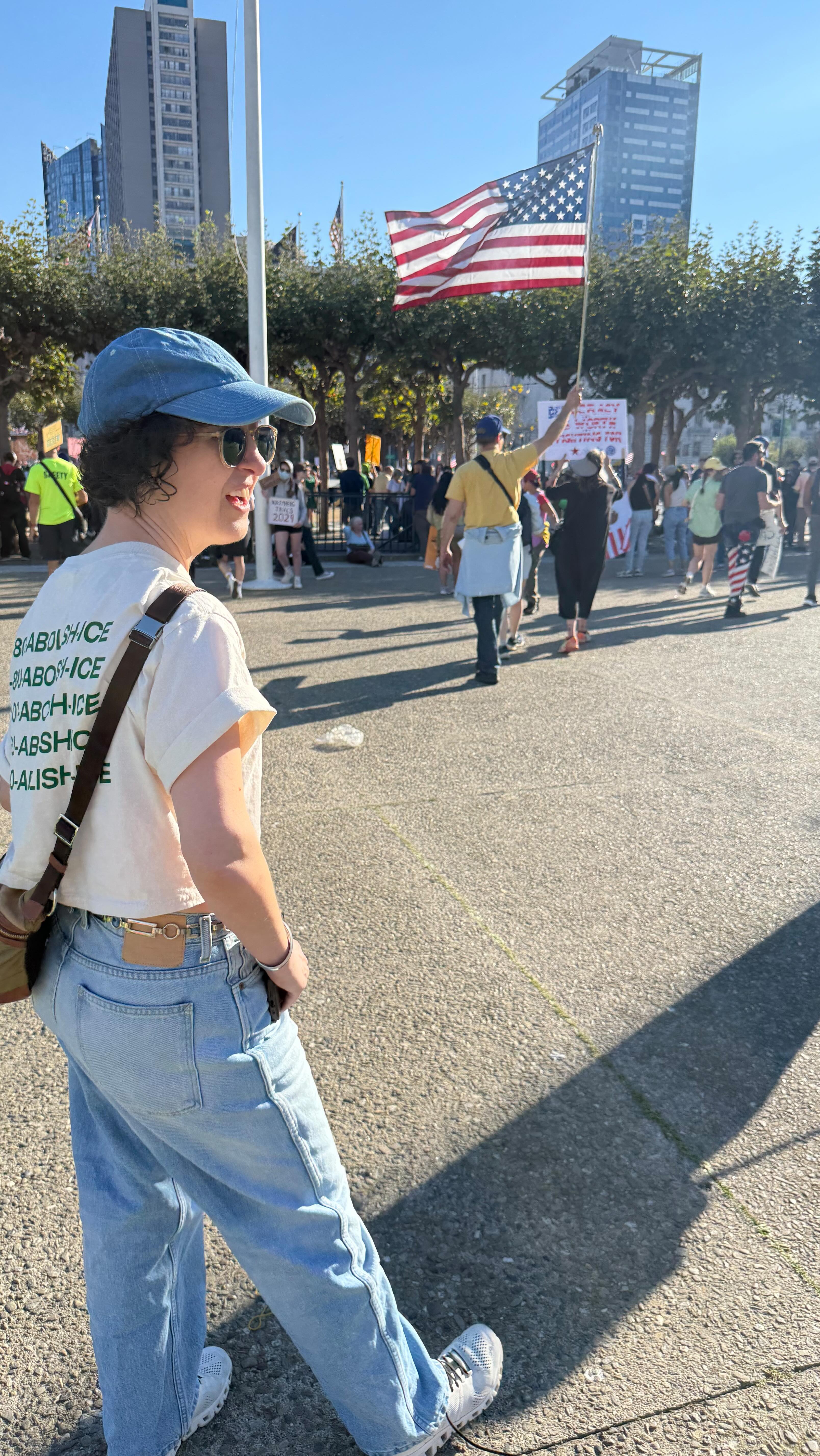 As I lay awake last night having imaginary arguments with people about basic human rights, I thought about when I started Sewing through Fog and this IG account in June 2022. By the end of July I had maybe 100 followers and I thought “If all these strangers are going to follow me, I need to make it clear who I am and what I stand for”. And I made this silly reel with photos from different protests I’d been to. Shoutout to fellow Californians who remember protesting Prop 8 in 2008.
There were times over the years, especially after buying @feelgoodfibers a year ago, that I thought about the pros and cons of being more or less vocal politically. Because I’m about to say something that you might not like: my content is for everybody, regardless of who they voted for.
Why? Because my entire platform/business/penance/goal after working in the apparel industry for 15 years, is to educate on textile waste, connect people with secondhand materials, and advocate for climate-beneficial and circular crafting and creating. And I’m going to make a much smaller impact if I only talk to people who are as liberal as I am.
But, I also left the corporate world because it didn’t accept me as me: passionate, empathetic, silly, rational, egalitarian. And so I promised myself that whatever happened I would always be my authentic self.
All that to say, being on social media is complicated, having a small business is complicated, life is complicated. Not complicated? Calling your reps, being anti ICE, releasing the Epstein files (ok maybe this is a bit complicated but seriously folks).