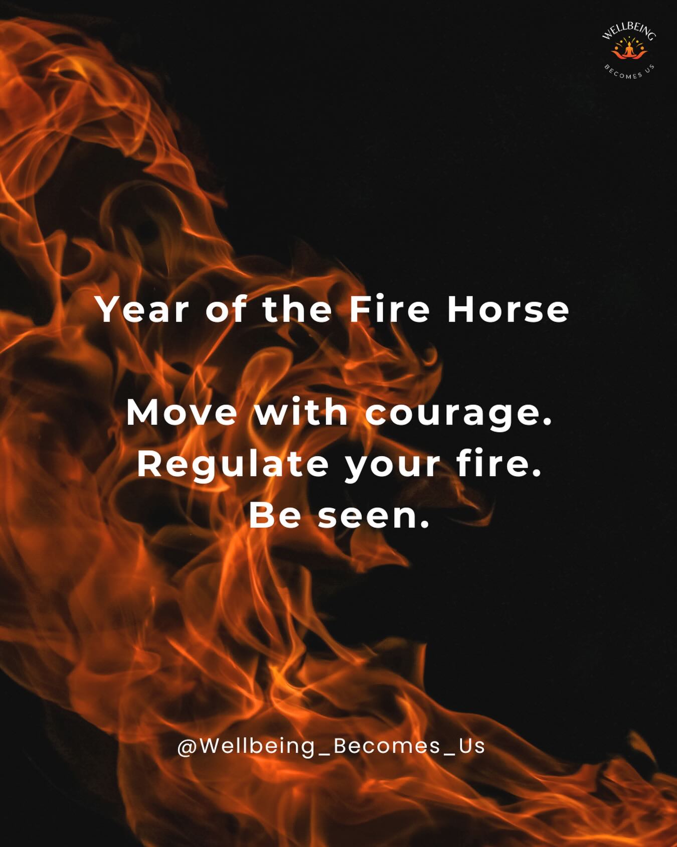 Year of the Fire Horse 🔥🐎
This is momentum energy.
Not chaotic. Not reckless.
Directed.
The Fire Horse doesn’t wait for perfect timing.
It moves when something feels true.
But here’s the part people forget —
big fire needs a steady nervous system.
So this year:
🔥 Move with courage — even if your voice shakes.
🔥 Regulate your fire — breath before reaction.
🔥 Be seen — stop shrinking your work, your ideas, your leadership.
You don’t need to burn brighter.
You need to burn steadier.
If you’re feeling the restlessness already…
we’ll be working with this energy intentionally in upcoming breath & sound sessions.
Strong body.
Steady nervous system.
Aligned action.
Welcome to your fire year. 🔥
#WellbeingBecomesUs #SeasonalLiving #NervousSystemSupport #firehorse2026 #healingenergytools