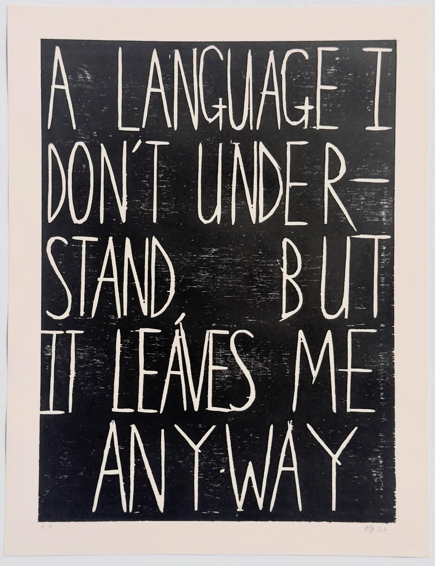 ‘A language I don’t understand, but it leaves me anyway’ woodcut on paper, 35x46cm, 2026
#woodcut #printmaking #inkonpaper #writing #contemporaryart