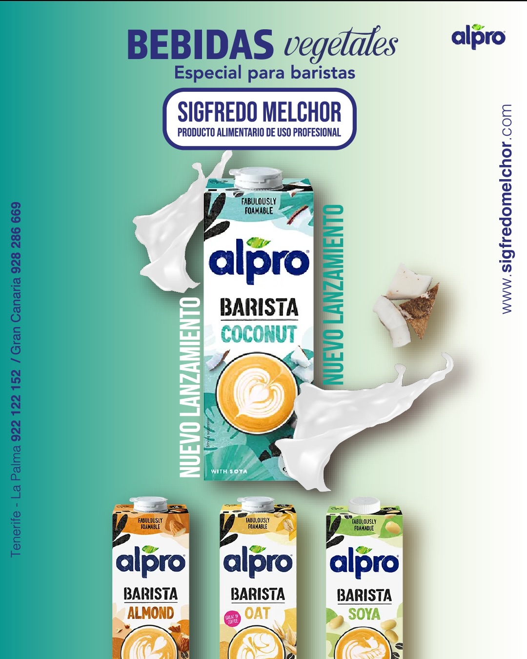 🥥🌰🌾🌱
Cuatro sabores, una misma misión:
llevar tu café al siguiente nivel ☕✨
Alpro Barista Coco, Almendra, Avena y Soja
Espuma, cremosidad y rendimiento profesional en cada taza.
#CafeDeEspecialidad #Alpro #SigfredoMelchor #Baristas
@alpro.es @alpro