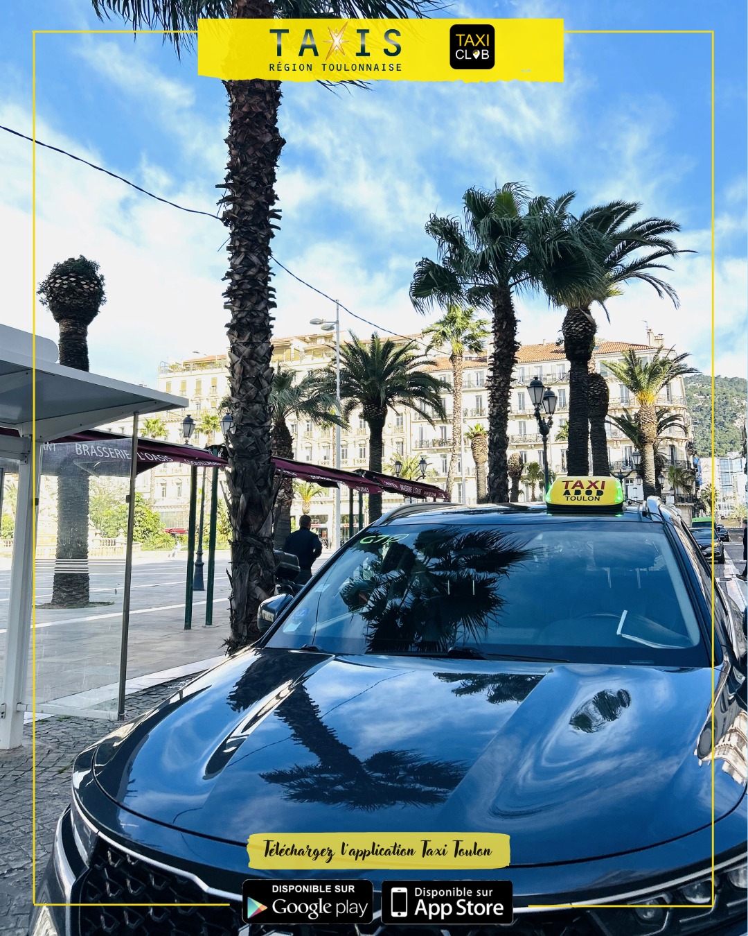🌞🚖 Très bonne semaine… et belles vacances à celles et ceux qui en profitent !
Que vous soyez en congés ou en semaine active, les Taxis de la Région Toulonnaise restent à vos côtés pour tous vos déplacements :
✔️ trajets du quotidien
✔️ départs et retours de vacances
✔️ gare, port, aéroport
✔️ déplacements professionnels ou personnels
✔️ transports médicaux (taxis conventionnés)
📲 Réservez dès maintenant votre course en nous appelant ou via l'application Taxi Club (disponible sur le PlayStore et l'Apple Store).
🚕 Taxis de la région Toulonnaise
📞 04 94 93 51 51
💻 www.taxi-toulon.com
#taxi #taxitoulon #taxivarois #reserveruntaxi #taxiclub