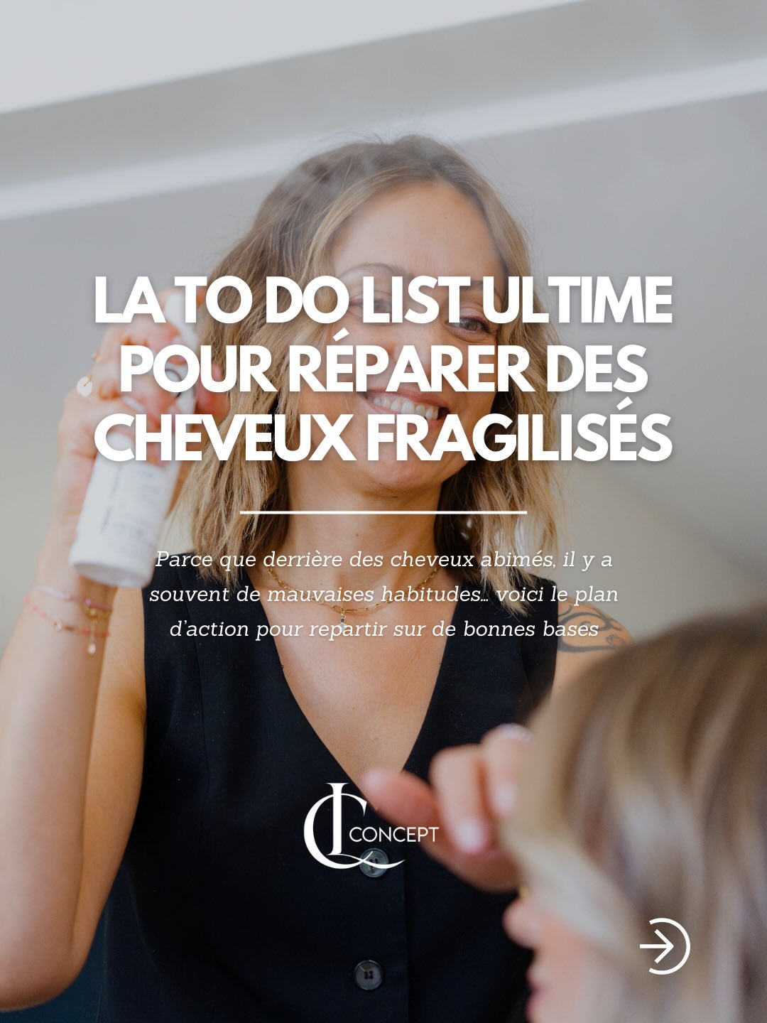 Cheveux cassants, ternes, fragilisés ? 😣
Bonne nouvelle : ça se répare. Mais pas avec un seul masque posé à la va-vite 👀
Voici la to-do list ultime pour redonner force, brillance et résistance à tes cheveux, en salon + à la maison 💫
Parce que réparer un cheveu, c’est :
✔️ des soins ciblés
✔️ de la régularité
✔️ de bonnes habitudes au quotidien
👉 Swipe pour découvrir les étapes essentielles
💾 Enregistre ce post pour ne rien oublier et adopter les bons réflexes capillaires
