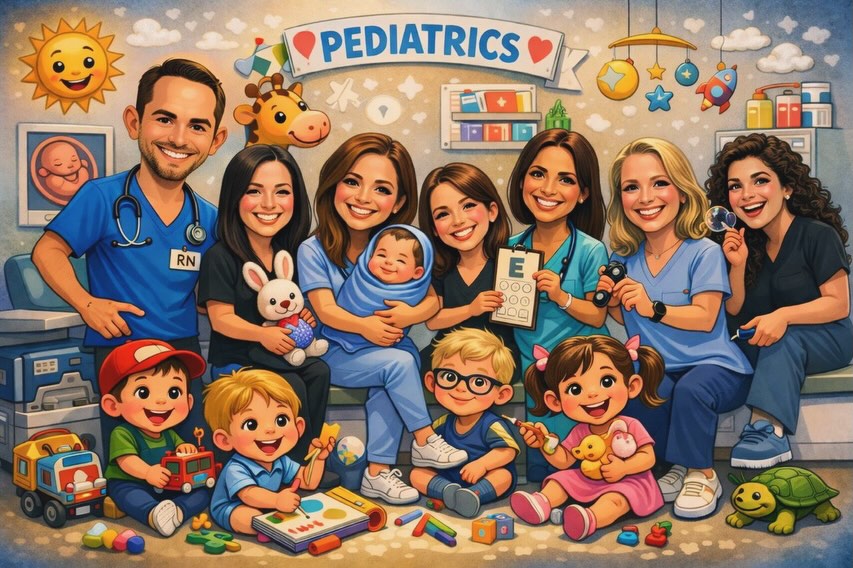 We jumped on the trend, but honestly, we're lost in this AI world! What's @dr.candicelevetan holding? But we do love that our AI is feminist, assuming that our only male colleague is the nurse (RN) 🤣🤣🤣 We love you Dr Caleb @caleblangton. Swipe to see the original ❤️