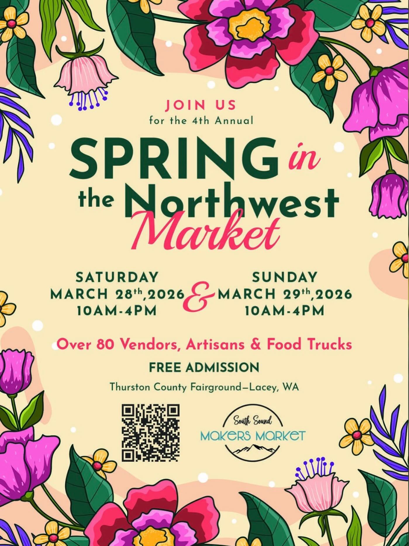 @southsoundmakersmarket ….. Come see us flipping stacks at the spring market the 28th and 29th of March! We’re excited to see everyone there! #breakfast #laceyfoodtrucks #thurstoncountyfairgrounds #thetinystackshack #southsoundmakersmarket