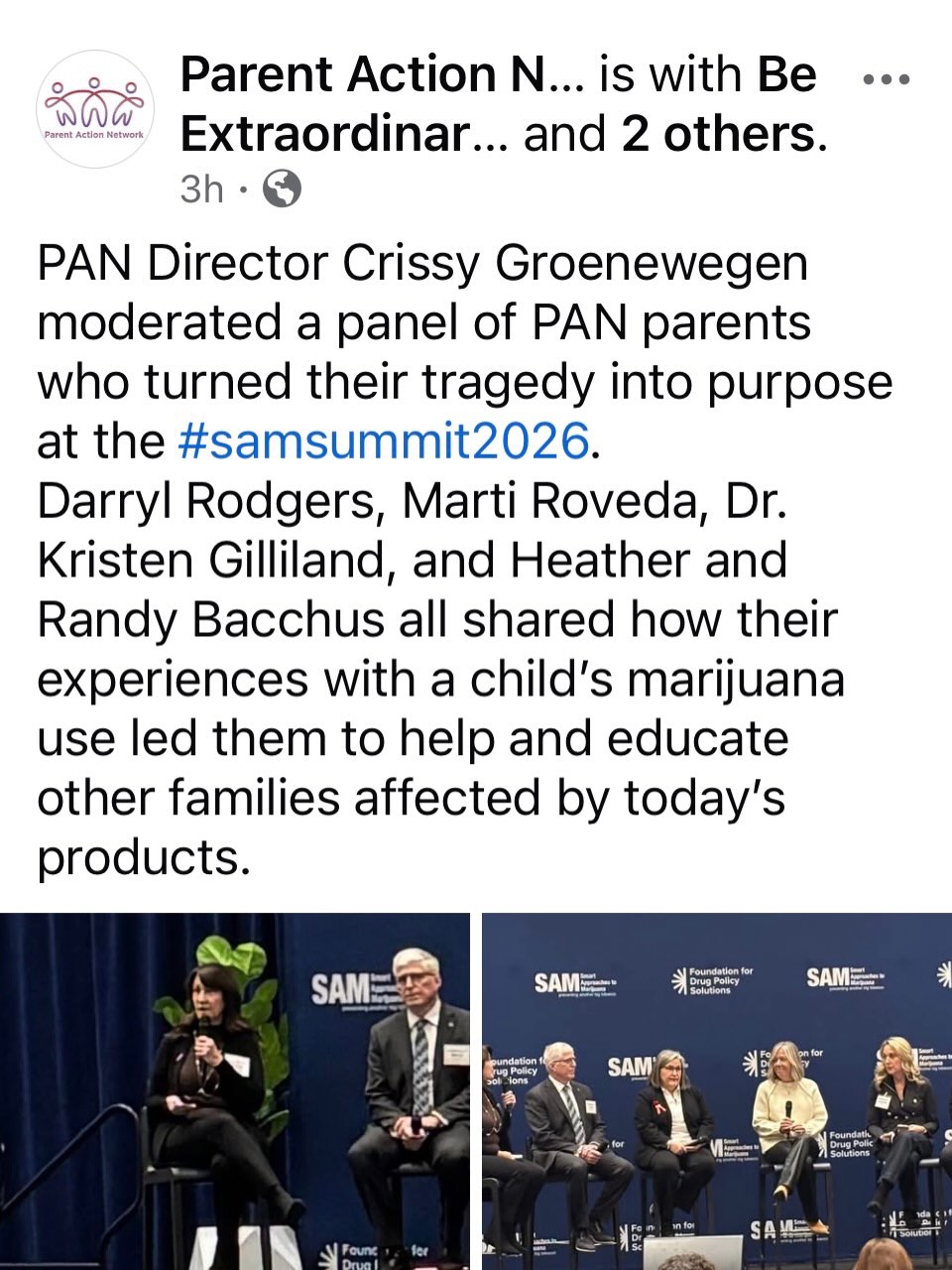 Standing with parents who chose to turn lived experience into action at #SAMSummit2026. These conversations matter because they are rooted in reality, not theory. When parents speak plainly about what they’ve seen, prevention becomes possible.