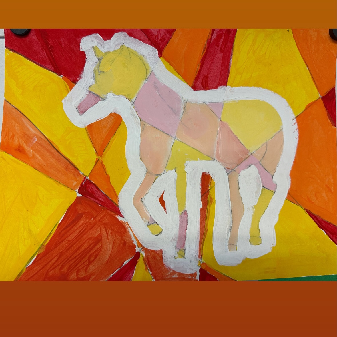 year of the Fire Horse! My age 9-11 artists drew horses from observation, and After dividing up the composition, we painted using warm colors and their tints. I love this kind of project as the artists begin to work more independently- getting their own materials, mixing colors, design placement etc. this gives them agency to move around studio gaining confidence with materials as well as their work. Amazing job artists!
#arteducation #yearofthefirehorse #artclasses #dbae