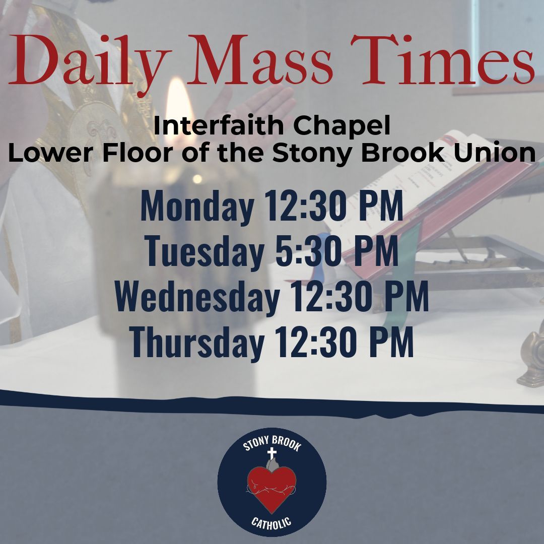 Did you know that Mass is offered Monday through Thursday? Join us for Daily Mass in the Interfaith Chapel