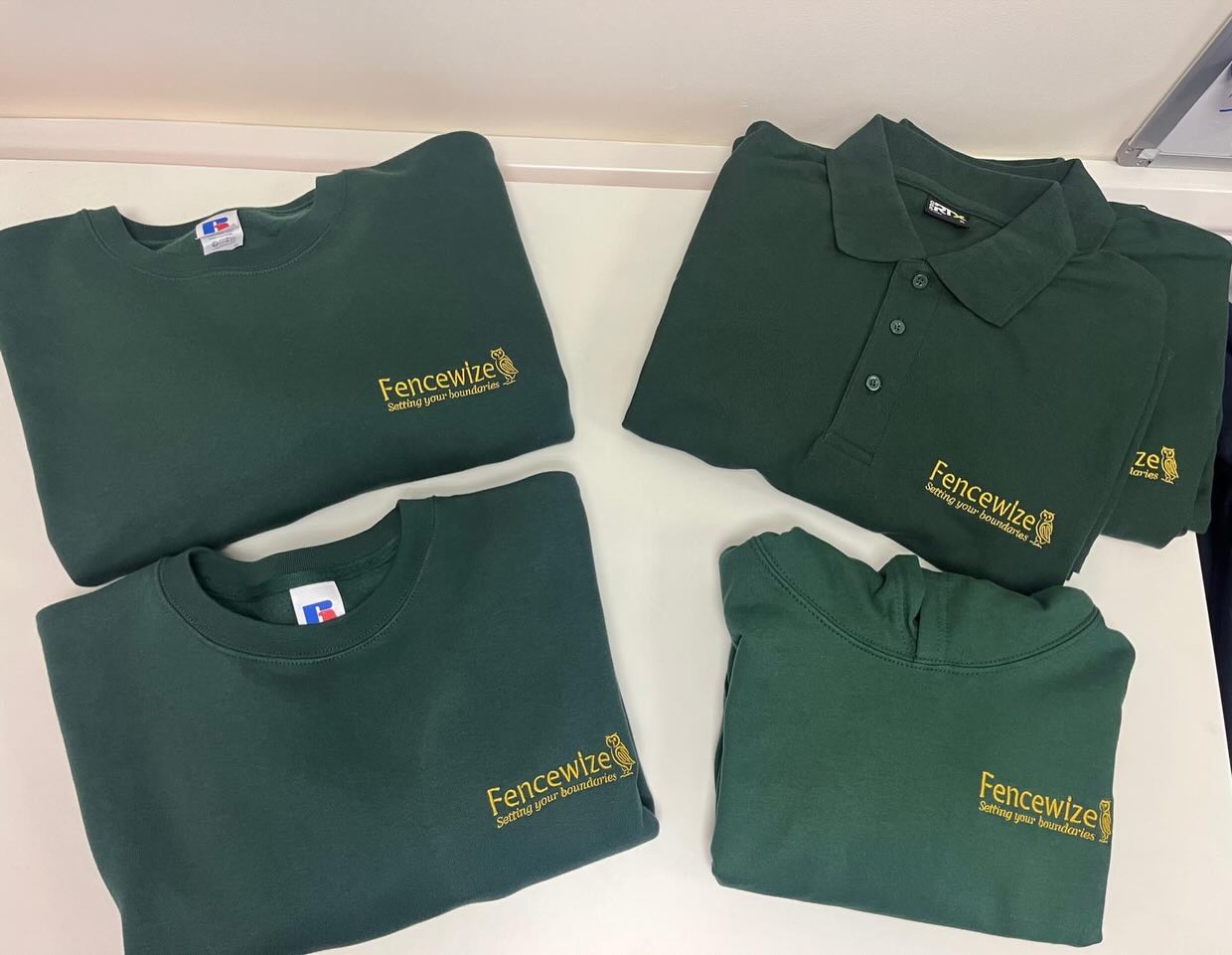 🦁 👕 We're slammed with orders at BaD Co embroidery! Huge thanks to Tim and Fencewize for trusting us with your workwear - it helps us fund vital counselling services. Mini-me hoody alert! #counselling #embroidery #mentalhealth #localbusiness
