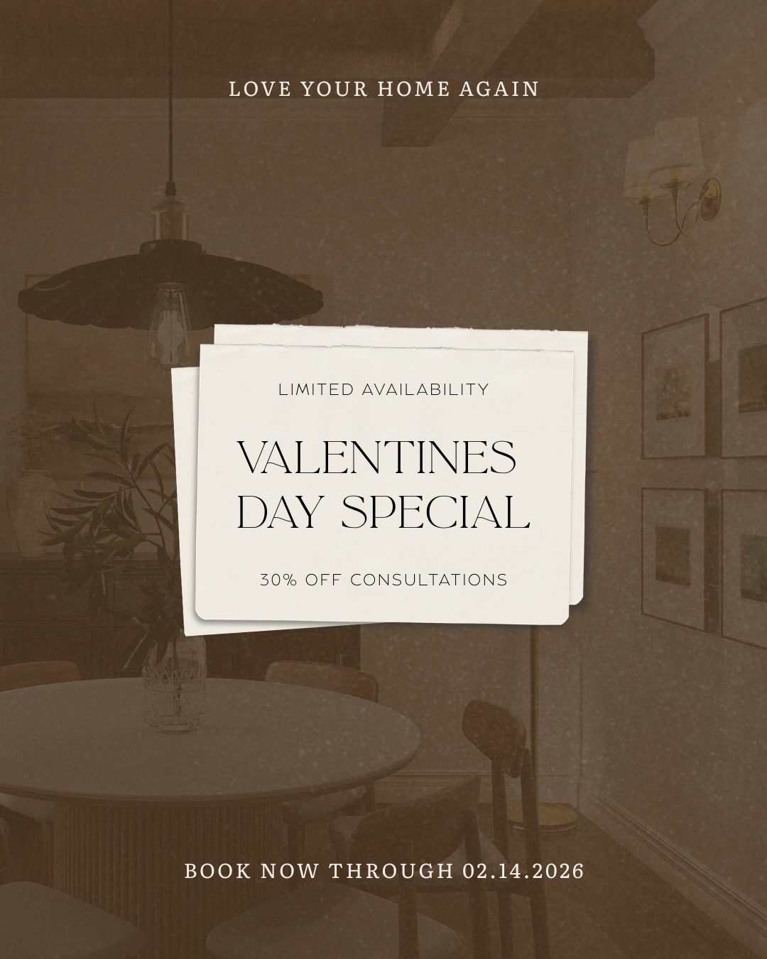 This Valentine’s season, give the gift of clarity.
I’m offering 30% off interior design consultations through February 14! Perfect for anyone feeling stuck, overwhelmed, or unsure how to pull their home together.
A consultation is ideal if:
• Your home feels unfinished
• You need professional direction before purchasing
• You want expert guidance without committing to full-service design
It’s a focused, strategy-driven session where we walk through your space, discuss layout, materials, furnishings, and create a clear plan forward.
Whether it’s for your wife, your best friend, or yourself, this is a gift that lasts far beyond February 14.
Spots are limited.
Book your consultation through the link in my bio using code LOVEYOURHOME for 30% off!
#interiordesign #valentinegiftsforher #dfwinteriordesigner #valentinesgifts #interiordesigninspo
DFW interior designer, McKinney TX interior designer, North Texas home design, family-friendly interiors, timeless interior design, builder basic home upgrade, warm neutral interiors, custom home styling, full service interior design, virtual interior design services, bedroom design inspiration, living room design help, home refresh ideas, stress-free design process, new build interior design, layered interior styling, cozy home design, magazine-worthy home, design consultation DFW, residential interior designer Texas