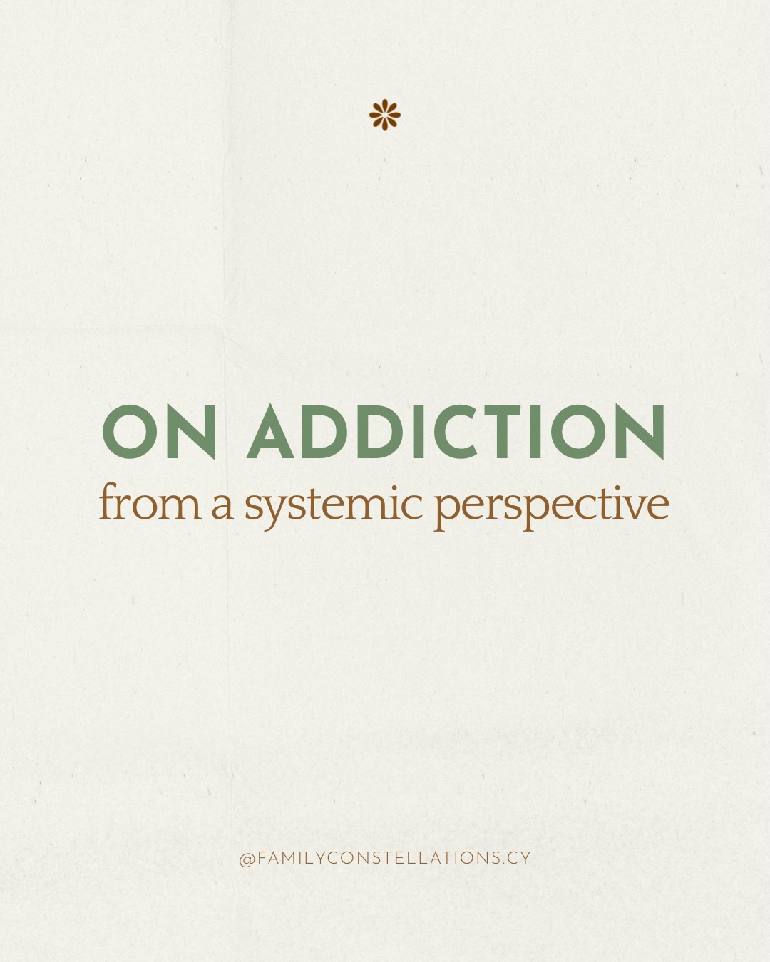 In constellations, we never generalize.
There are no rigid formulas.
And yet⦠when addiction appears in the field, very often something in the paternal line begins to move.
Addiction is rarely just about the substance.
It can be about belonging.
About loyalty.
About an interrupted reaching toward love.
About carrying something that was never ours to carry.
This does not mean we blame the father.
It means we look at the system with honesty and compassion.
Sometimes healing begins not by fighting the addiction, but by restoring order.
By giving back what does not belong to us.
By taking life from our parents as it comes.
By allowing the inner father to become strength instead of absence.
If this topic feels close to home, I am holding a Family Constellations workshop on Saturday, 28th of February, in Nicosia.
If you feel called by this work, join us.
Send me a message to learn more š
