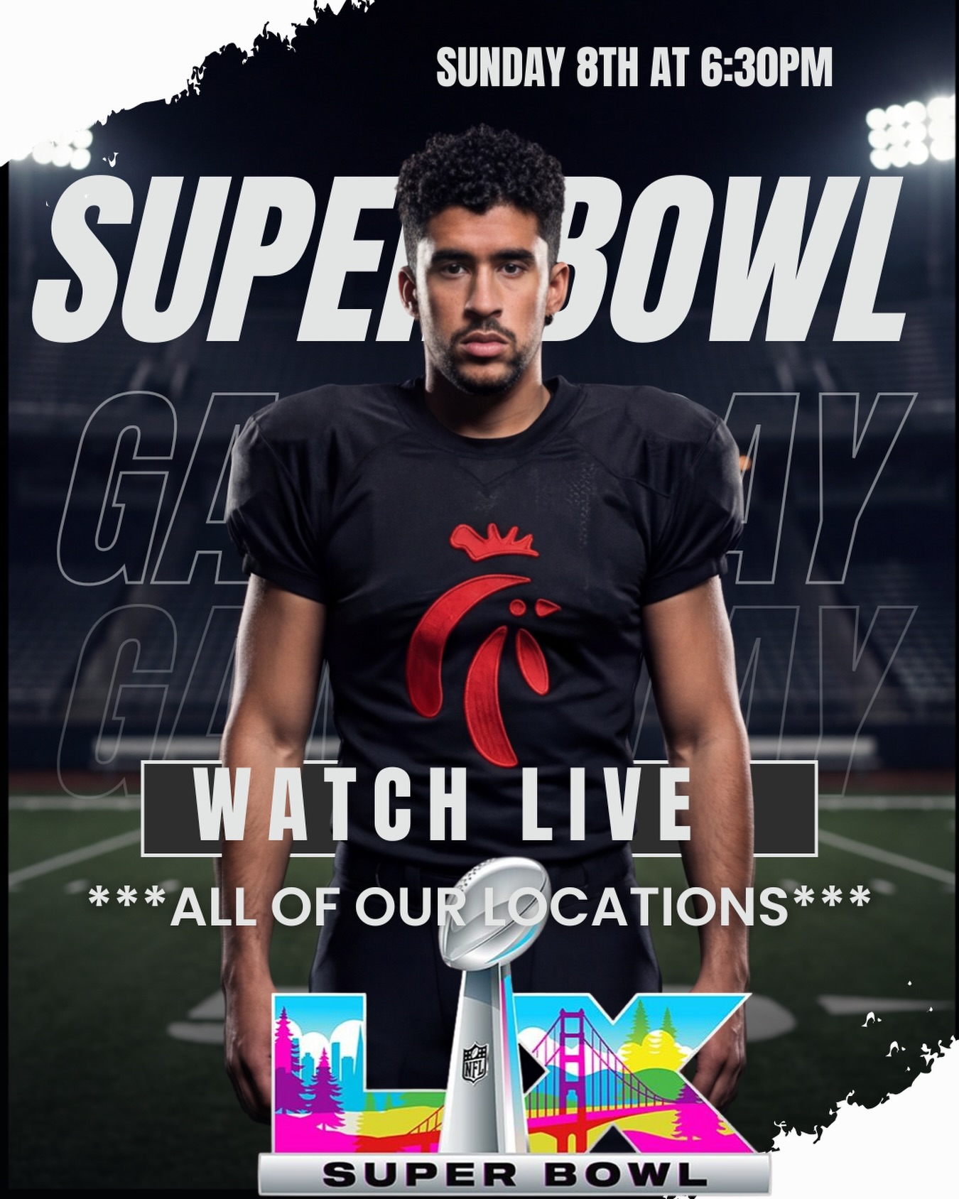 🏈🔥 Super Bowl Sunday is HERE.
Big game. Big screens. Big vibes.
📍 Watch LIVE at all our locations
⏰ 6:30 PM, don’t be late.