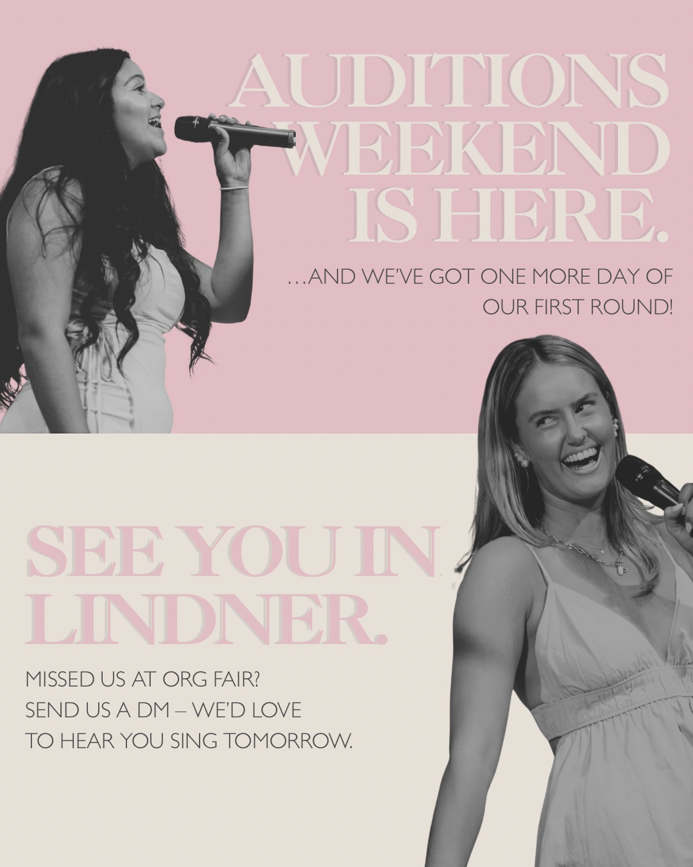We’re halfway through our first round of auditions and have loved hearing so many beautiful voices. If you haven’t signed up, there’s still time! Our DMs are always open, and we’d be happy to arrange a Saturday time slot for you🤍