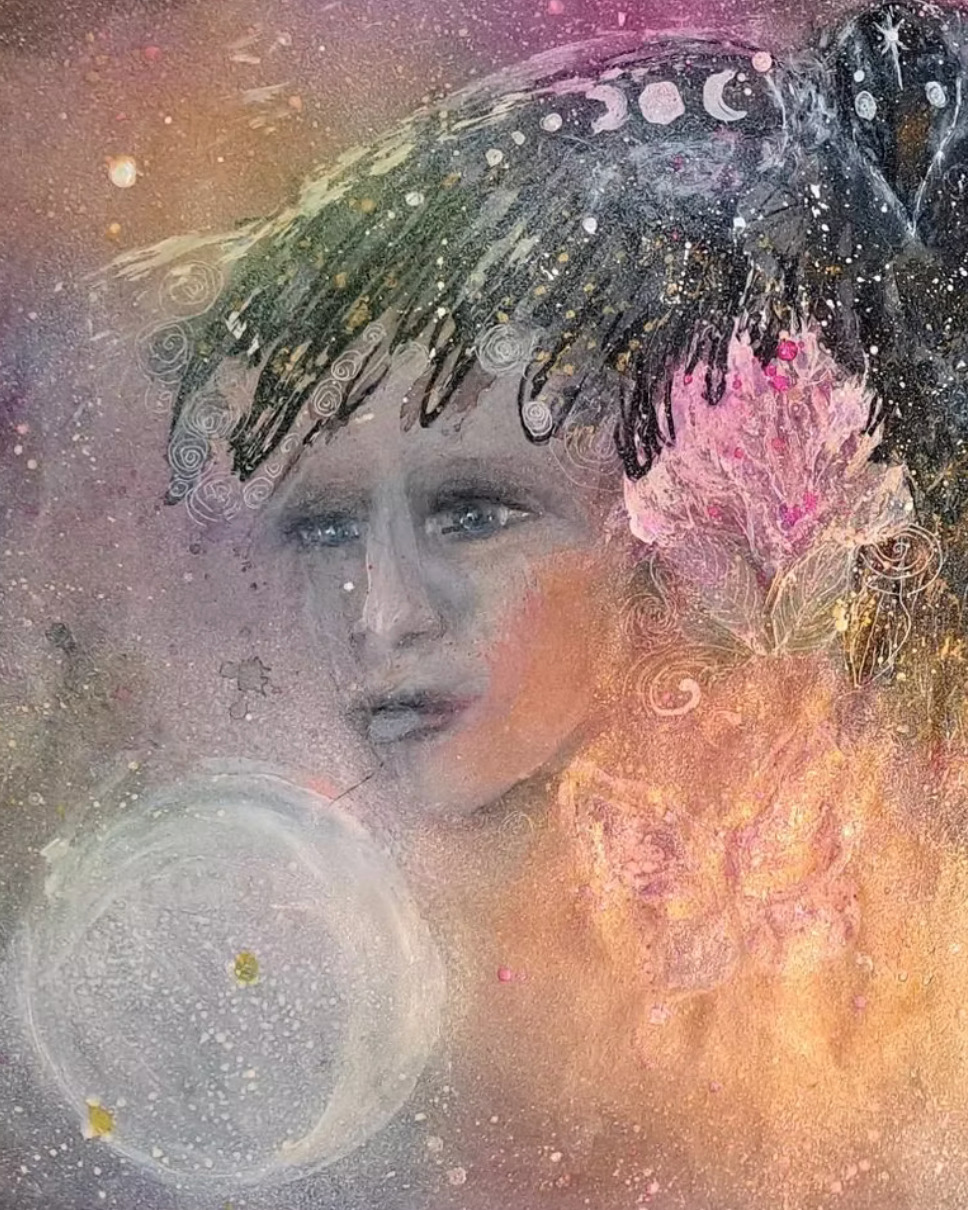 ✨ Veil & Vision Soul Portraits ✨
Since you’ve found your way here, you’re already familiar with my familiars. You probably run barefoot a lot and feel deeply connected to your Divine Feminine Self… perhaps Her visage should be gracing your walls, especially when it’s cold and you can’t sink your toes in the moss.
I am painting custom Soul Portraits: Evocative translation of your energy and spiritual guardians into form. Rather than a mirror of your physical features, it is a reflection of your essence in a magical space. Meet your Divine Feminine.
Expect creatures and and features eager to guide and guard at your side: dragons, owls, rabbits, cats. Birches, wildflowers, ivy. Bees abuzz. Sacred paintings for your home and heart.
18×24 mixed media (primarily pastel + alcohol ink + spray mica), $595 shipping included. Comes with a written reflection of symbols and messages that emerge.
If your spirit whispers yes, let’s bring your guardian home.
Hashtags (Copy & Paste)
#VeilAndVision #SoulPortrait #spiritualart #intuitiveart #guardian #spiritanimal #MixedMediaMagic #pastels #alcoholink #sacredart #divinefeminine #reading #flowstate
#spiritguides #arttherapy #artcommissionsopen #magic #arthealsthesoul #mysticalart #artheals
#OriginalArtForSale #SoulfulArt #CreativeRitual #FairyArt #ArtCollectors #ArtisticAlchemy #MysticalVibes #CustomArtwork #ArtWithIntention