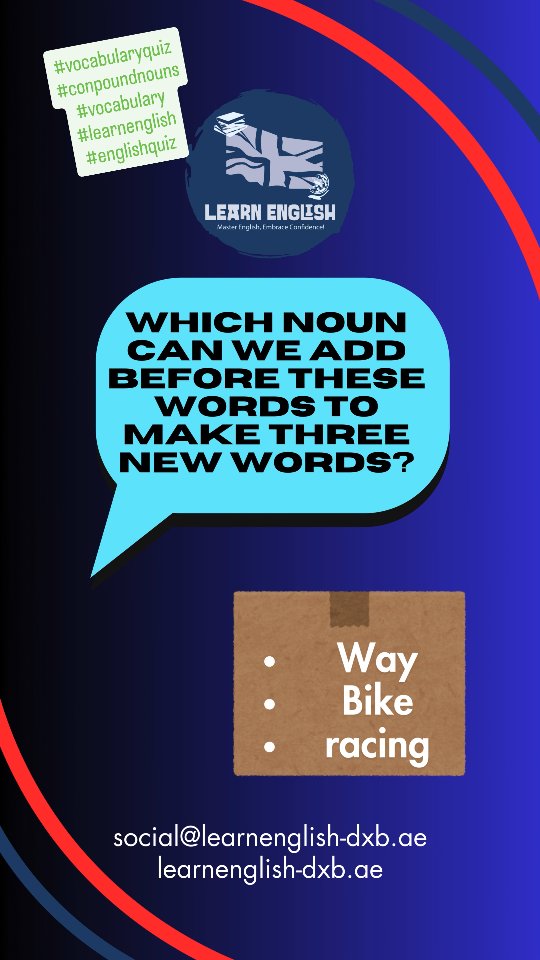Try today's #vocabularyquiz using #compoundnouns Dobyou know how to use them? What is a compound noun? Try our #englishquiz to find out. #learnenglish