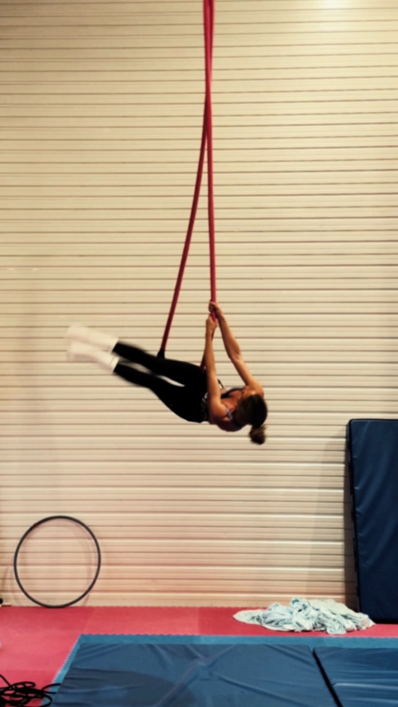 Training diary highlights this week.
Practising tiny dancer, splits, knee hangs and spinning on silks, and playing with rolls on trapeze.
@silkandcircusqueenstown #aerials #aerialsilk #trapezebeginner