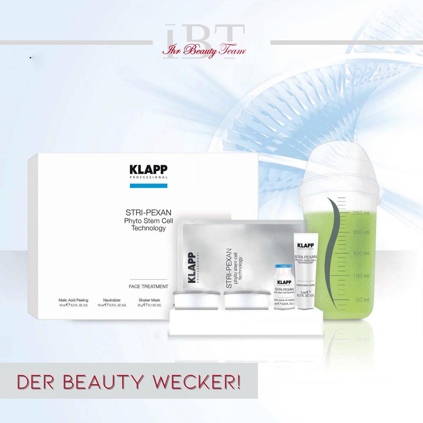 Frischekick für die Haut❕
Menschliche Hautstammzellen können sich theoretisch ein Leben lang regenerieren, dennoch lässt die Qualität der Stammzellen mit zunehmendem Alter nach. Hier setzt der Wirkstoff der Apfelstammzellen – gewonnen aus einer speziellen Apfelsorte 🍏– an, der in allen Produkten von STRI-PEXAN Phyto Stem Cell Technology enthalten ist. Er trägt zum Schutz der DNA bei und wirkt vorzeitiger Hautalterung entgegen.
Ebenfalls in allen Produkten dieses Treatments ist der bewährte Wirkstoff RegestrilTM enthalten. Er unterstützt die natürliche Regenerationsfähigkeit der Haut und hilft ihr zusätzlich beim Kampf gegen Falten. Das STRI-PEXAN Phyto Stem Cell Technology Treatment ist eine kosmetische Innovation, die sowohl für junge als auch für reife und zu Falten neigende Haut entwickelt wurde 👱🏽♀️👩🏼🦳.
➡️ Schutz der DNA
➡️ Vorbeugend gegen Zellalterung
➡️ Hautstammzellen werden revitalisiert
➡️ Erhöht die Zellaktivität – „Energiespender“
➡️ Erhöhung der Hautfrische und Ausstrahlung
➡️ Gleicht Feuchtigkeitsdefizite aus